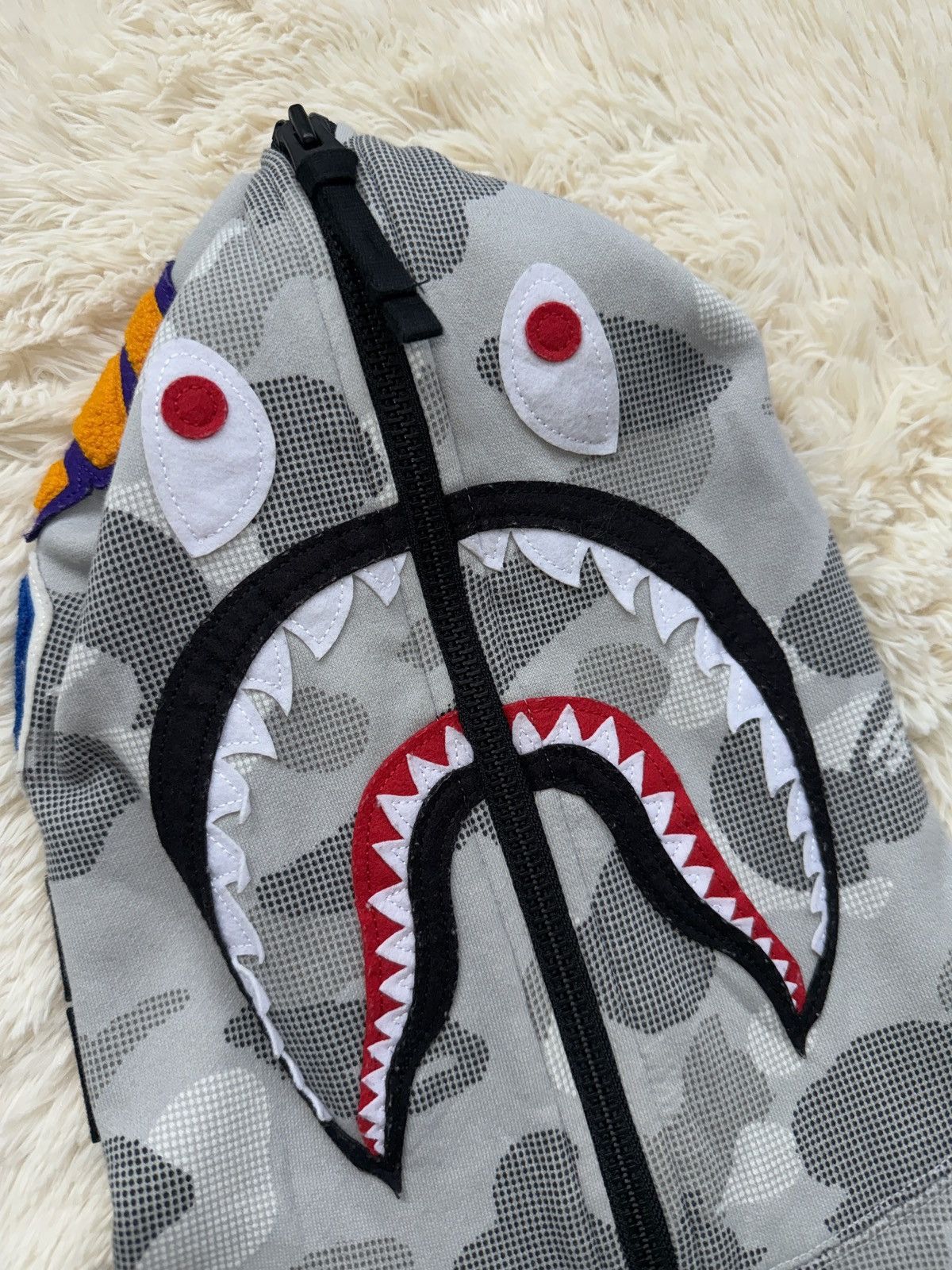Bape A BATHING APE DOT CAMO SHARK WIDE FULL ZIP HOODIE 17AW Size US S / EU 44-46 / 1 - 6 Thumbnail