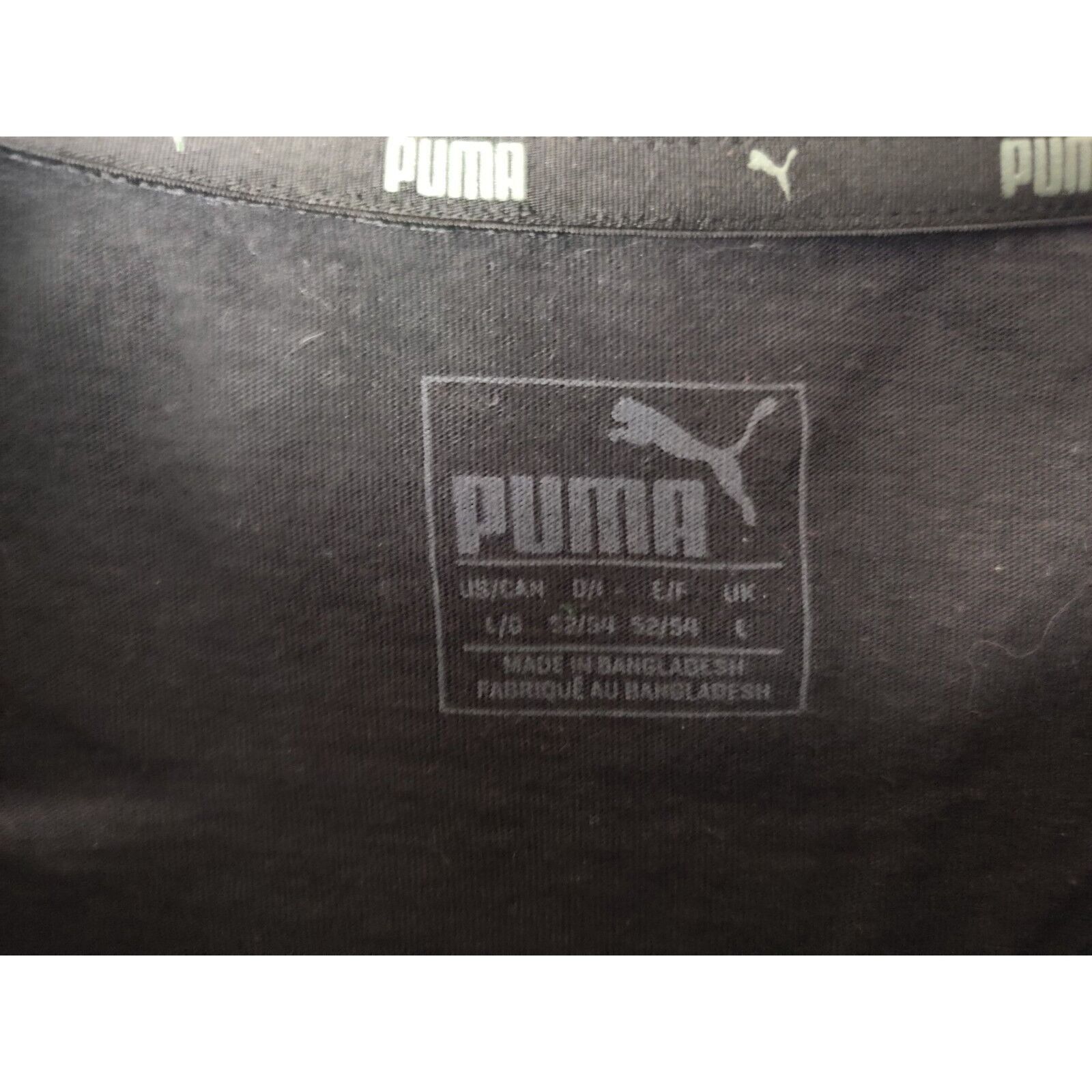 Puma PUMA Shirt Adult Mens Large Black White Spell Out Logo Size US L / EU 52-54 / 3 - 5 Thumbnail