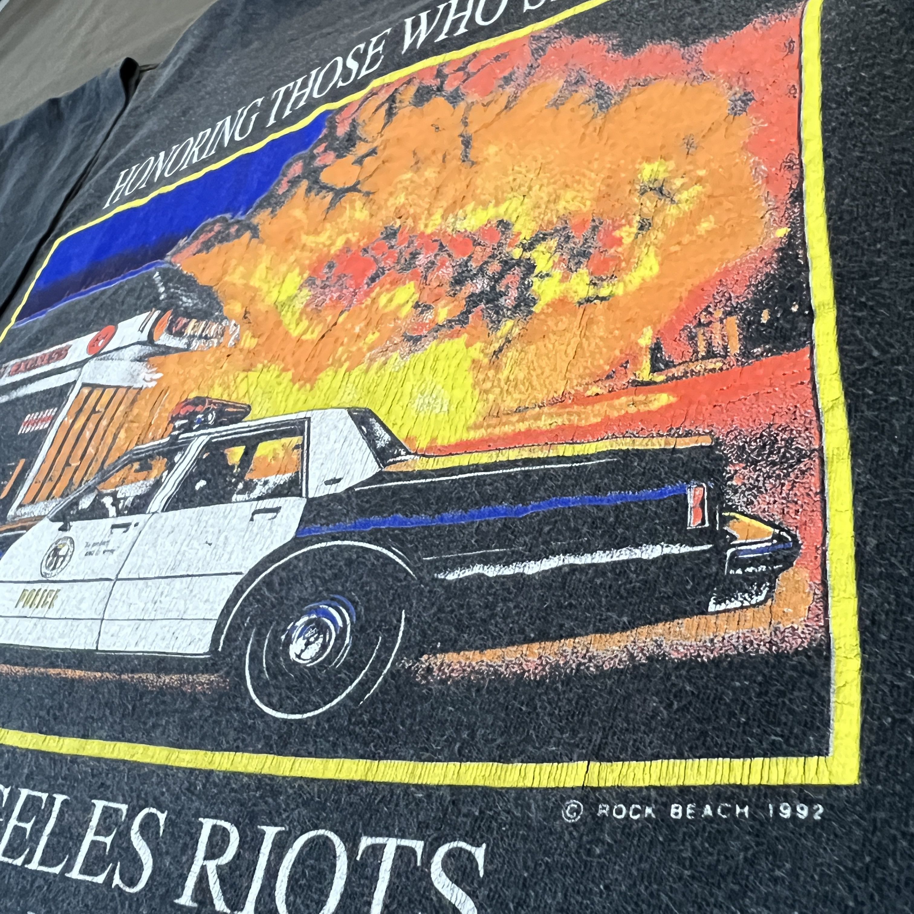 Vintage Vintage 1992 Los Angeles Riots Tee Faded LAPD Rodney King Size US XL / EU 56 / 4 - 5 Thumbnail