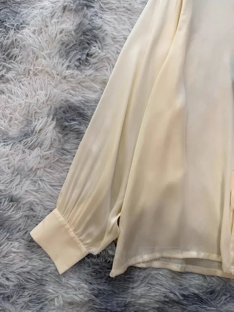 Saint Laurent Paris Saint Laurent Paris Silk Satin Shirt i Size XS / US 0-2 / IT 36-38 - 3 Thumbnail