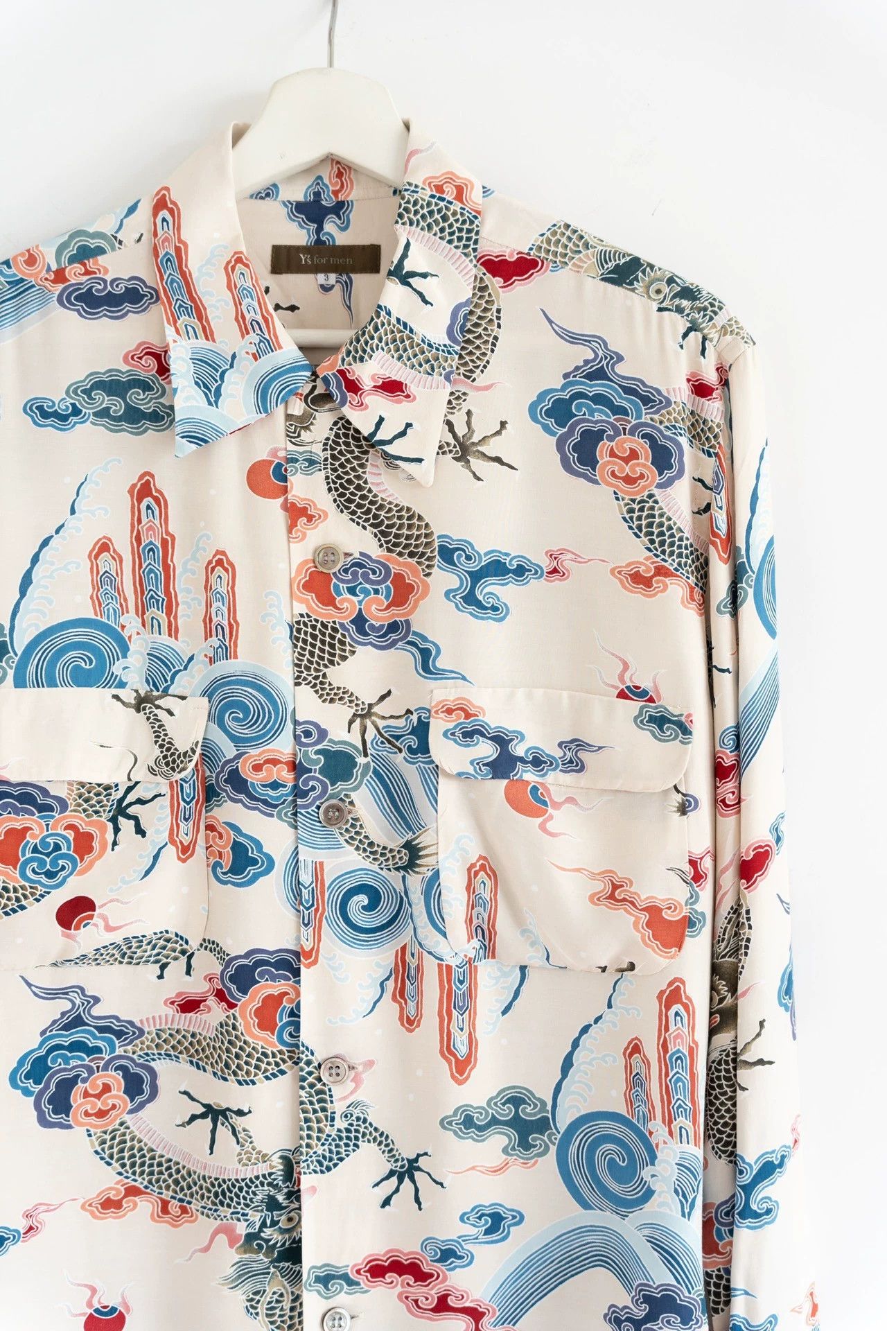 Yohji Yamamoto Yohji Yamamoto 00s Y's Dragon Rayon Cuban Shirt Size US L / EU 52-54 / 3 - 4 Thumbnail
