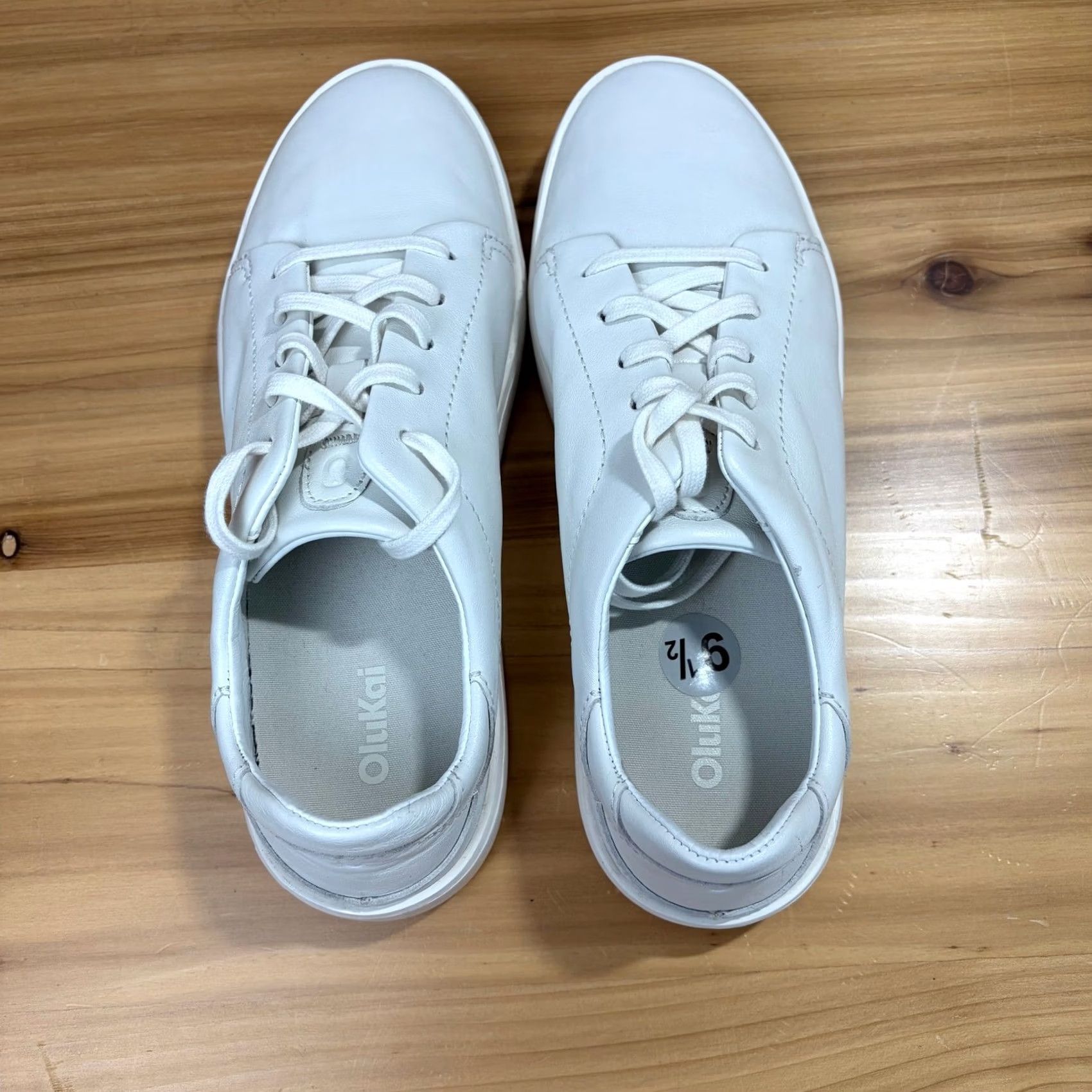 Olukai OluKai Pehuea Li 'Ili Womens 9.5 White Leather Lace Up Sneakers 20433-WBWB Size US 8 / IT 38 - 6 Thumbnail