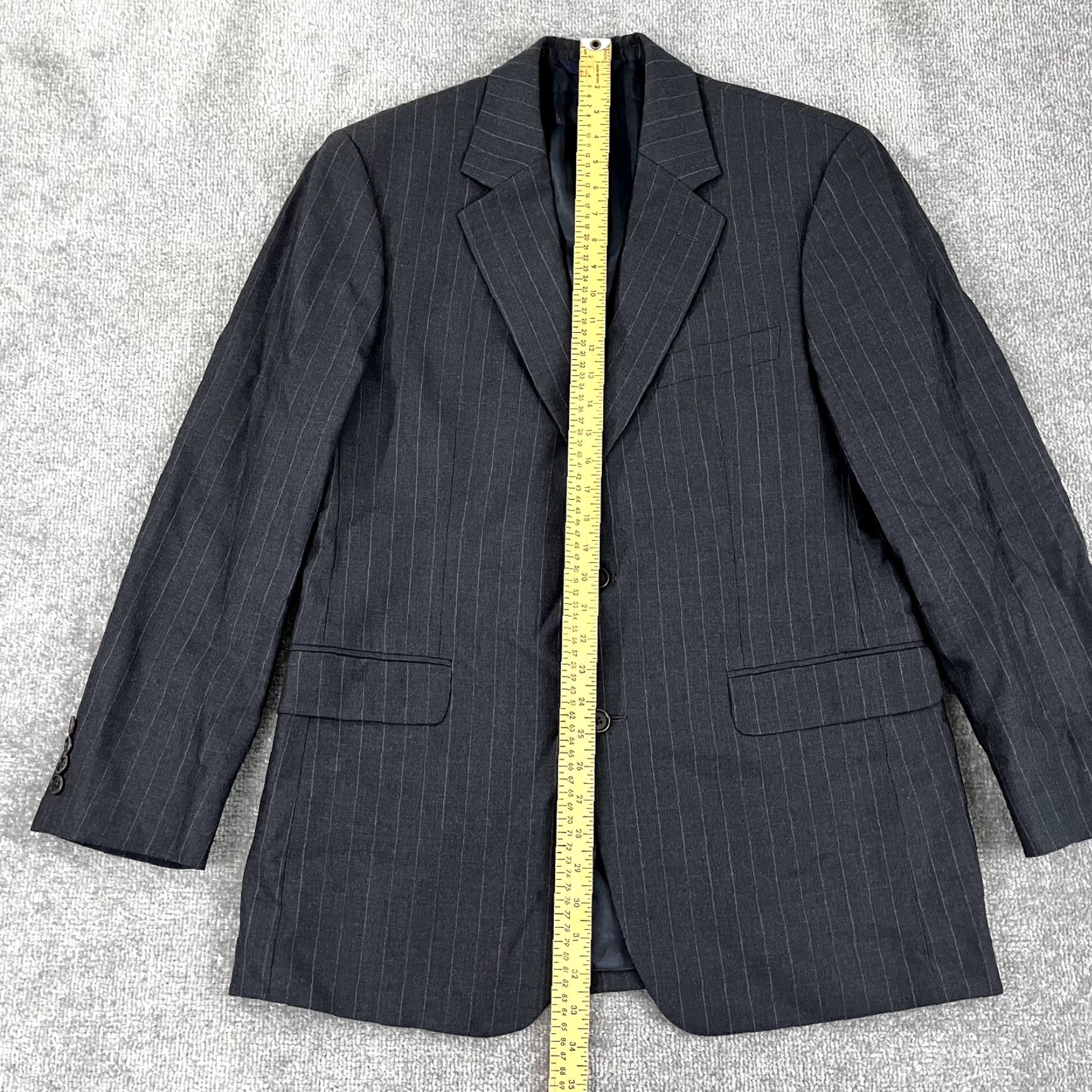 Brooks Brothers BROOKS BROTHERS Blazer Mens 40R Gray Stripe 346 Stretch Sport Coat Wool 2 Button Blazer Size 40R - 5 Thumbnail