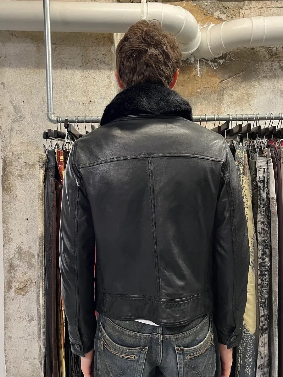 Emporio Armani AW2018 Emporio Armani Fake Fur Collar Black Leather Jacket Size US S / EU 44-46 / 1 - 3 Thumbnail