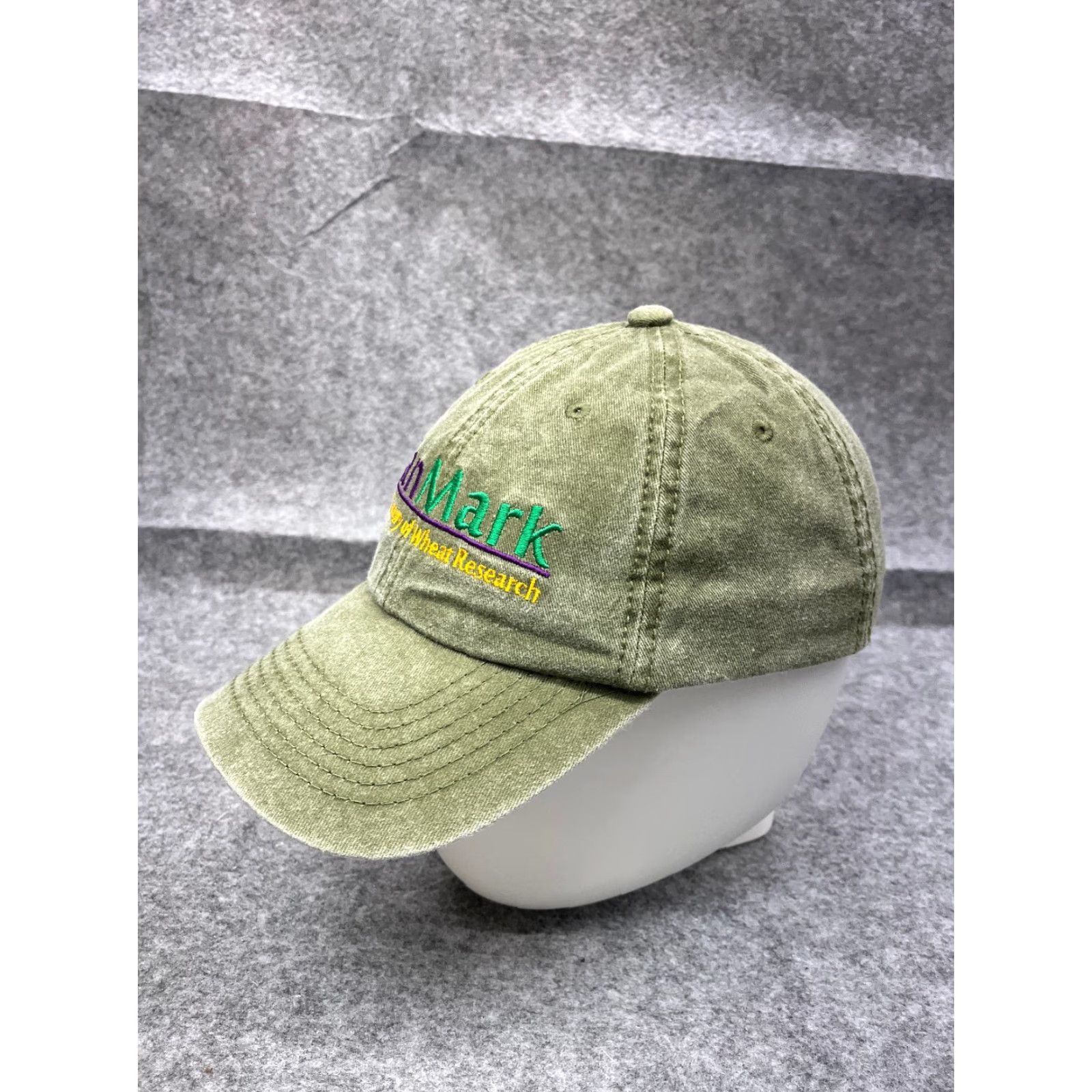 Vintage HitWear KanMark Wheat Hat Cap Strap Back Adult One Size Green Agriculture Farming Hat/Cap Baseball Cap Men Size ONE SIZE - 4 Thumbnail