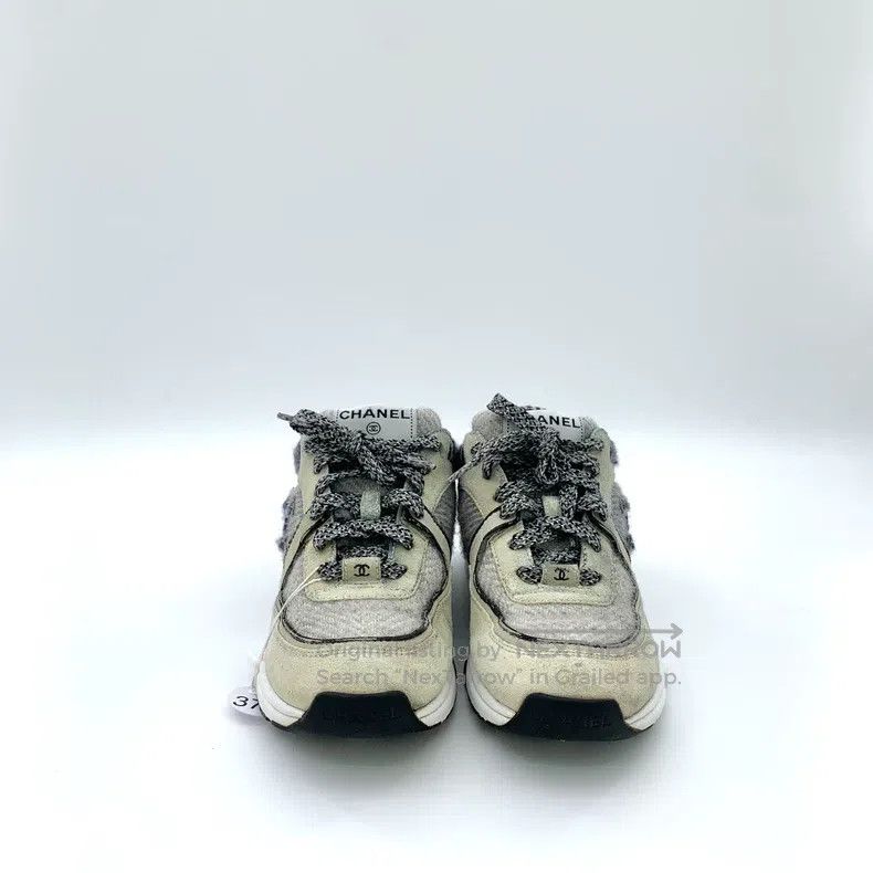 Chanel Chanel Colour-blocked logo embroidered lace-with casual fl Size US 7 / IT 37 - 3 Thumbnail