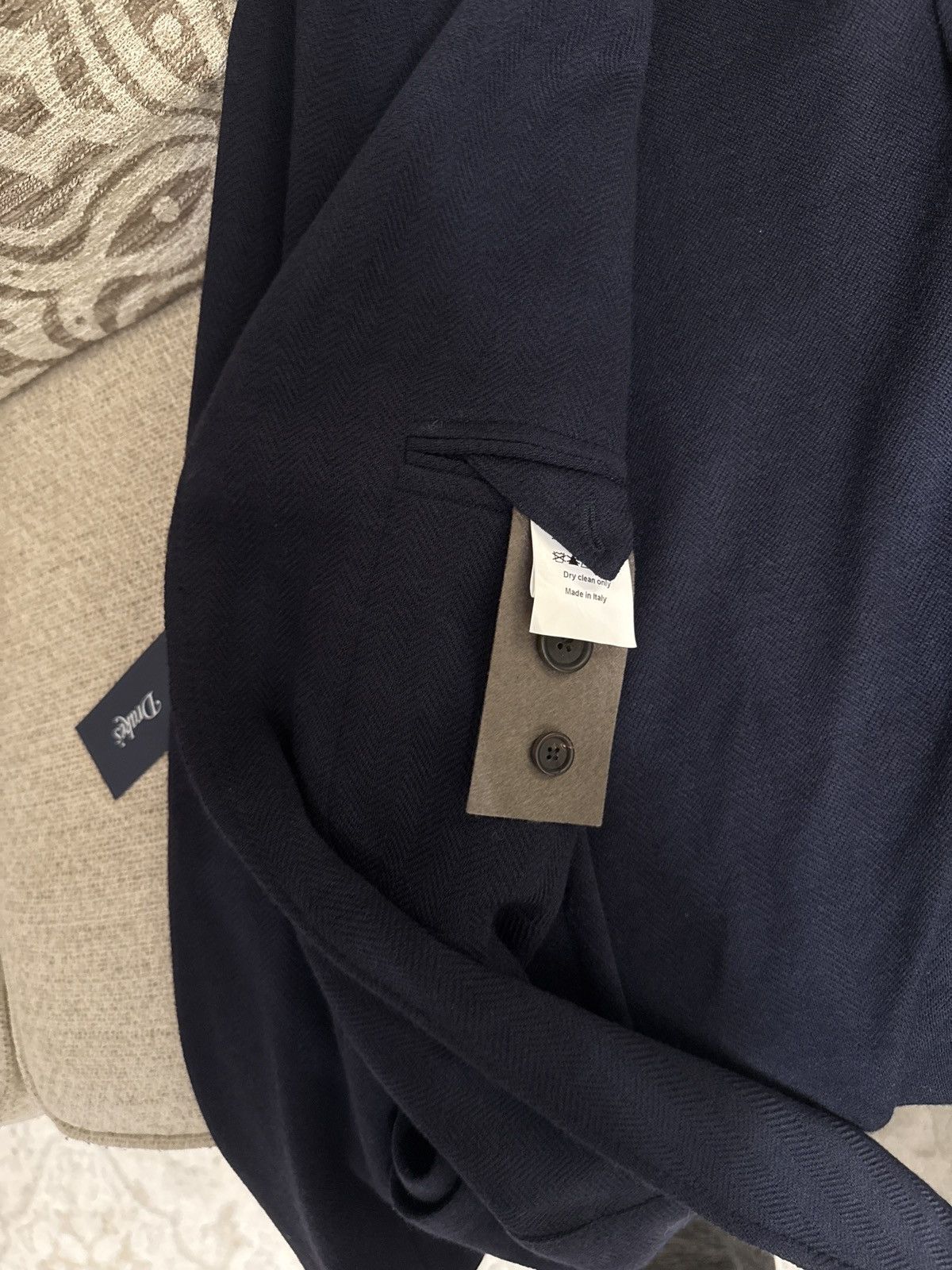 Drake's Drakes Navy Herringbone jacket blazer Size 46R - 7 Thumbnail