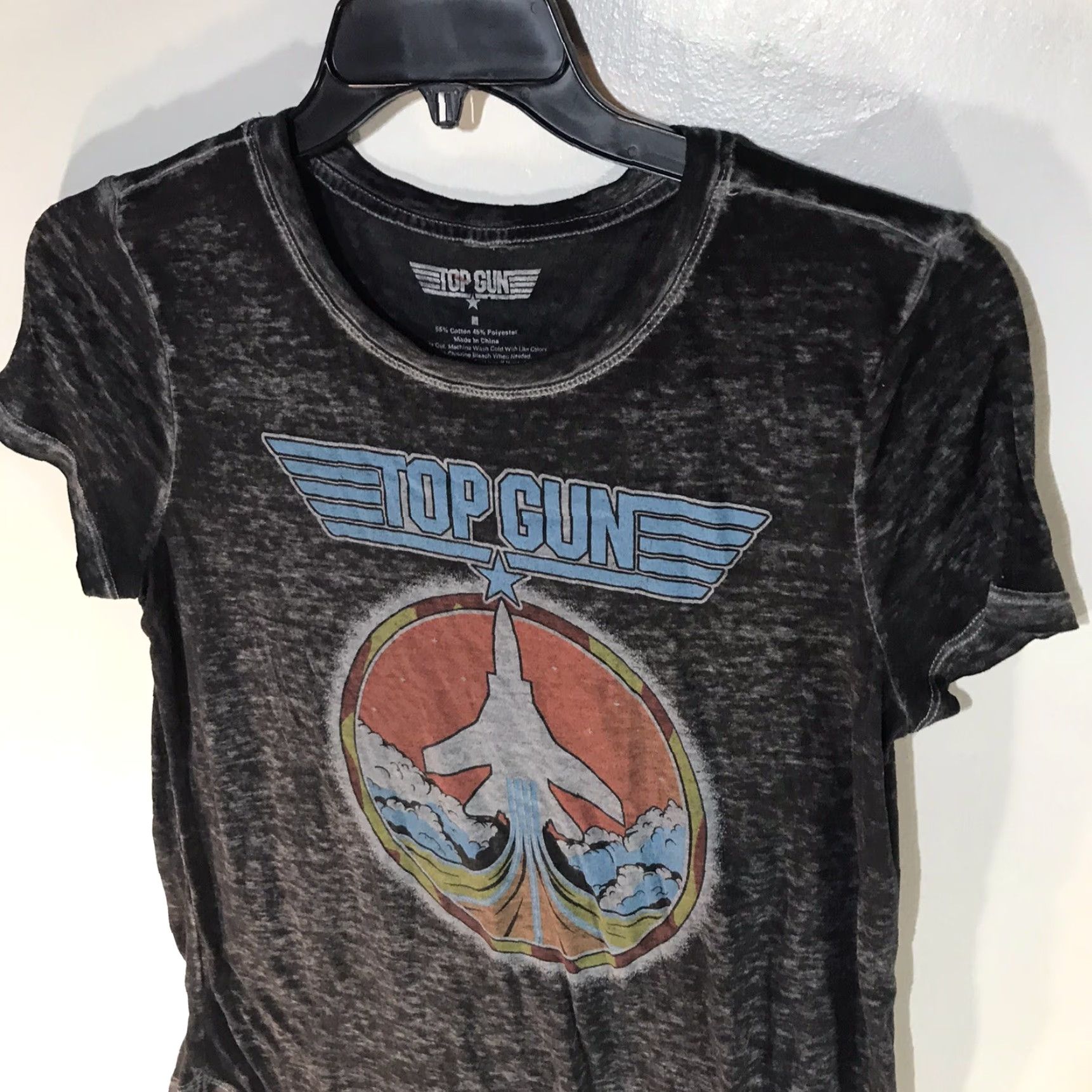 Vintage Top Gun Black Burnout Graphic Print T-Shirt Womens Size M Size M / US 6-8 / IT 42-44 - 2 Thumbnail