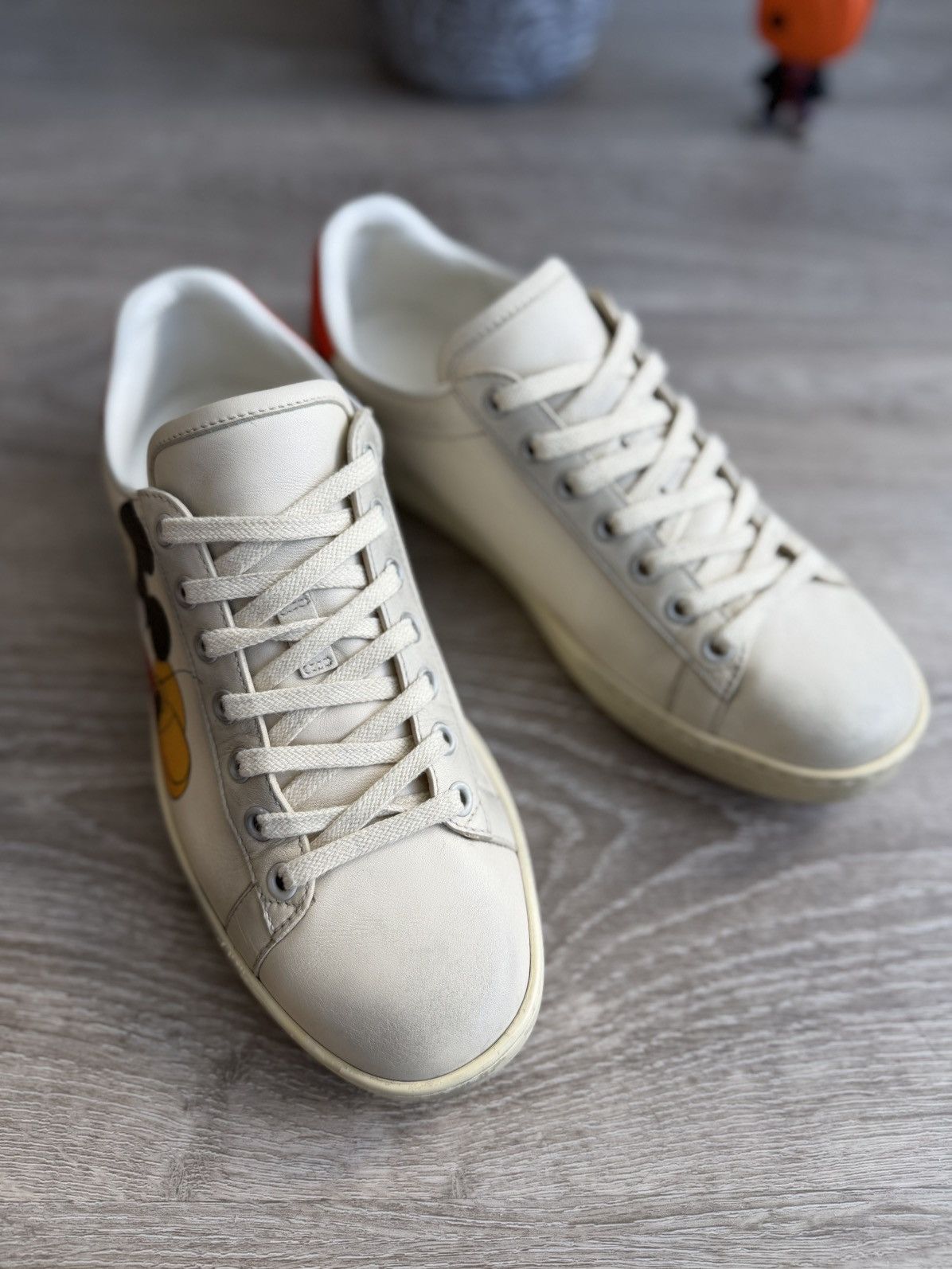 Gucci Gucci x Disney Mickey Mouse Ace Sneakers Beige Women's 38.5 Size US 8.5 / IT 38.5 - 5 Thumbnail