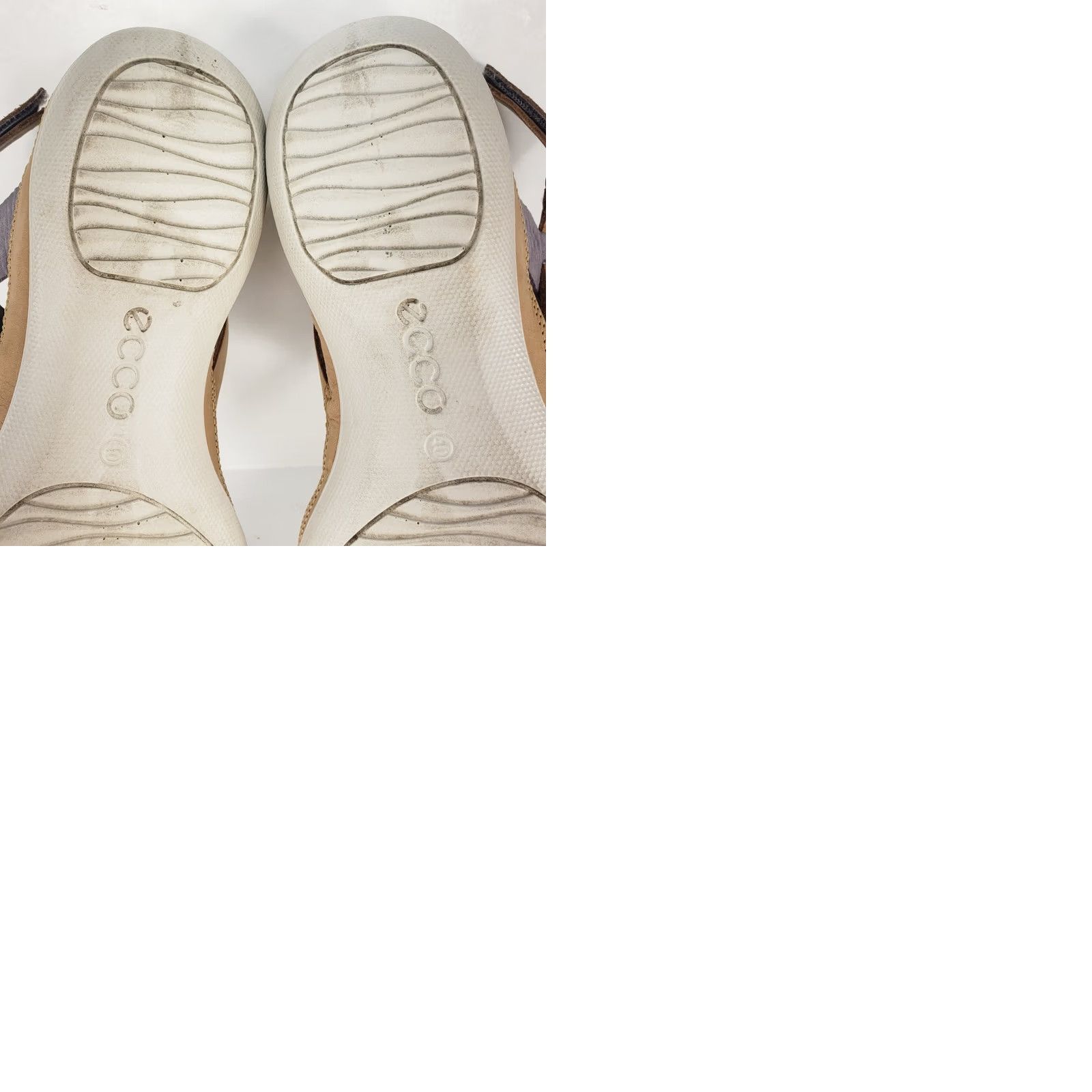 Ecco ECCO Strappy Womens Slingback Slip Sandals Tan Gray Metallic Silver Size US 9 / IT 39 - 9 Thumbnail