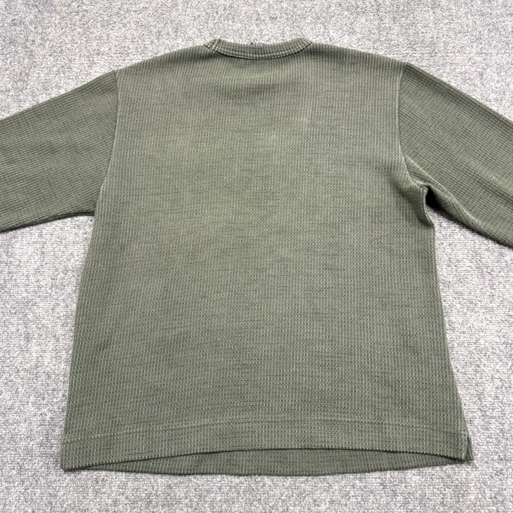Tommy Hilfiger Tommy Jeans Long Sleeve Shirt Men's 2XL Green Cotton Blend Distressed Y2K Pullover Stained 2X Big & Tall Mens Size US XXL / EU 58 / 5 - 3 Thumbnail