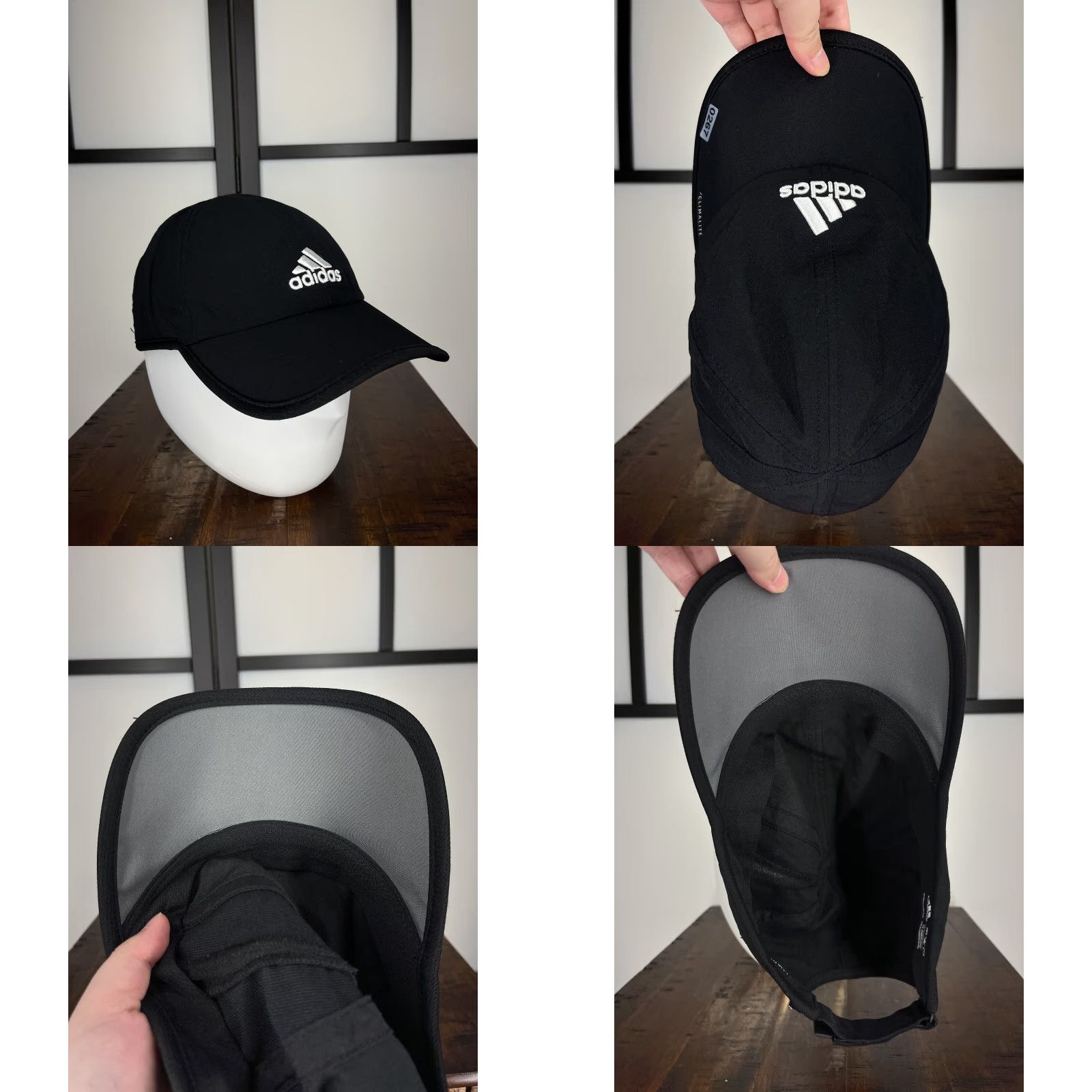 Adidas ADIDAS Hat Baseball Cap Strap Back One Size Black Poly Spandex Climalite Outdoor Sports Logo Mens Size ONE SIZE - 8 Thumbnail