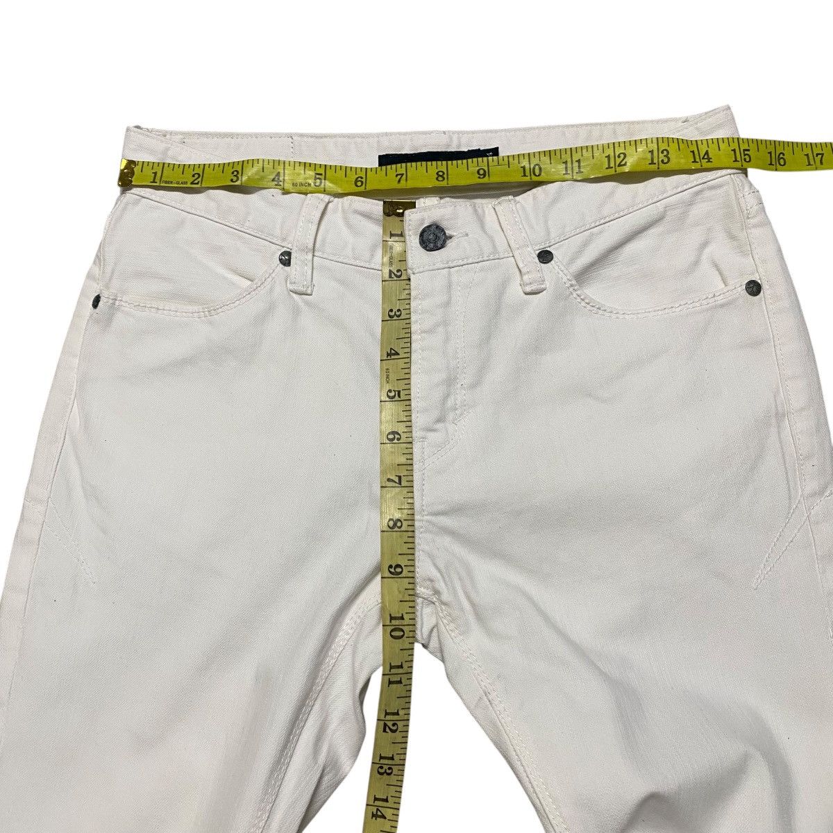 GOSTAR DE FUGA FUGA JAPAN White Denim Low Flare Jeans Size US 30 / EU 46 - 16 Thumbnail