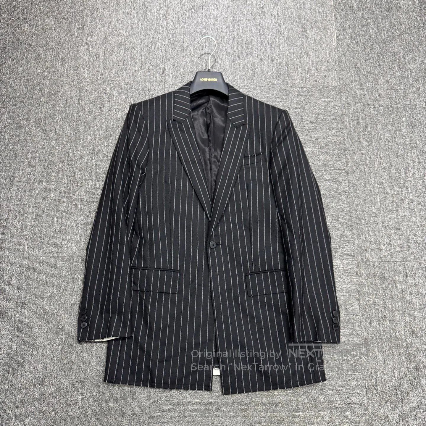 Givenchy Black Pinstriped Single-Breasted Blazer. Size US M / EU 48-50 / 2 - 1 Thumbnail