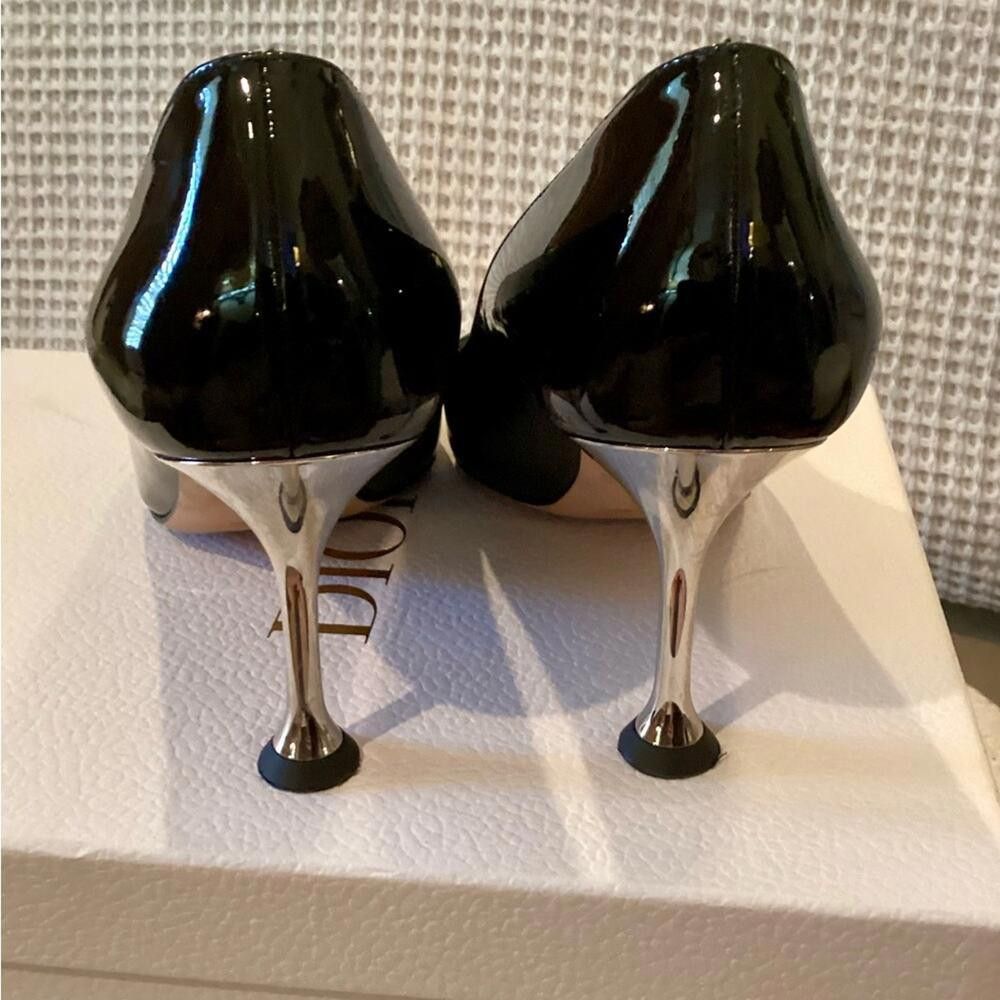 Dior LE PARISIENNE DIOR PATENT BLACK/SILVER HEELS SIZE 41 Size US 10 / IT 40 - 6 Thumbnail