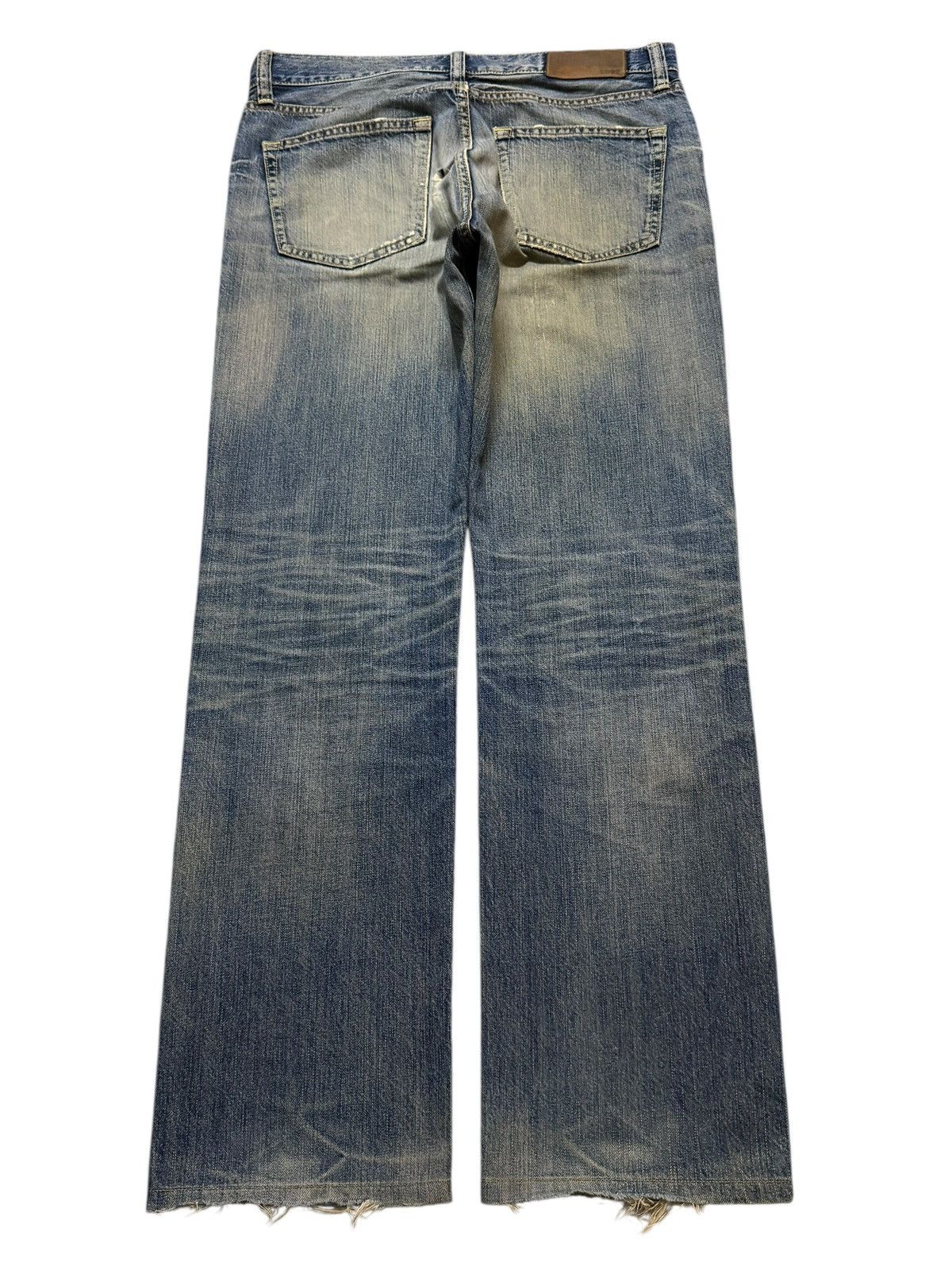 Uniqlo Vintage Y2K Uniqlo Mud Wash Whiskers Distress Wide Leg Loose Size US 34 / EU 50 - 2 Thumbnail
