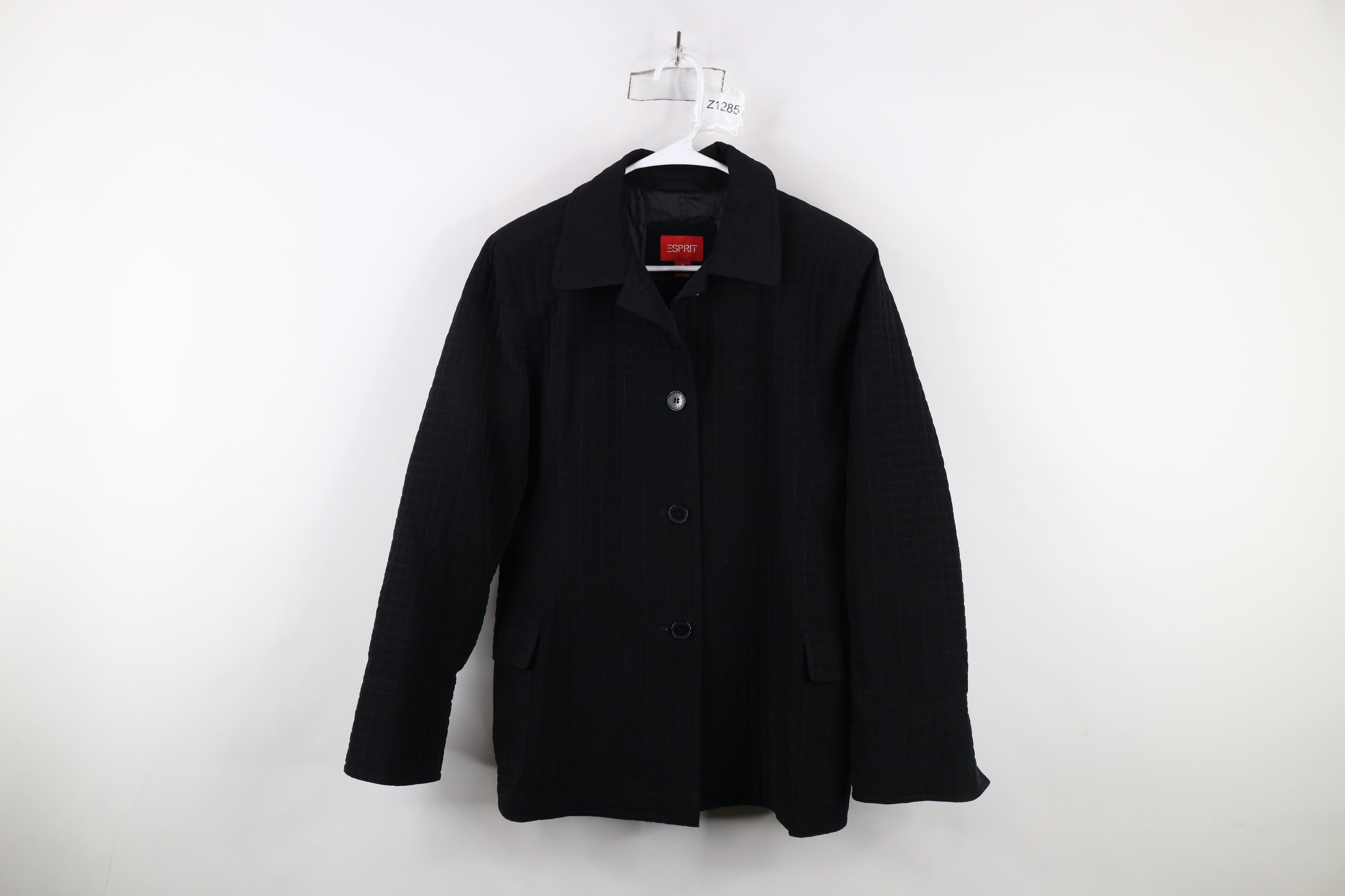 Esprit × Vintage Vintage 90s Y2K Esprit Babydoll Quilted Jacket Coat Black Size M / US 6-8 / IT 42-44 - 1 Thumbnail