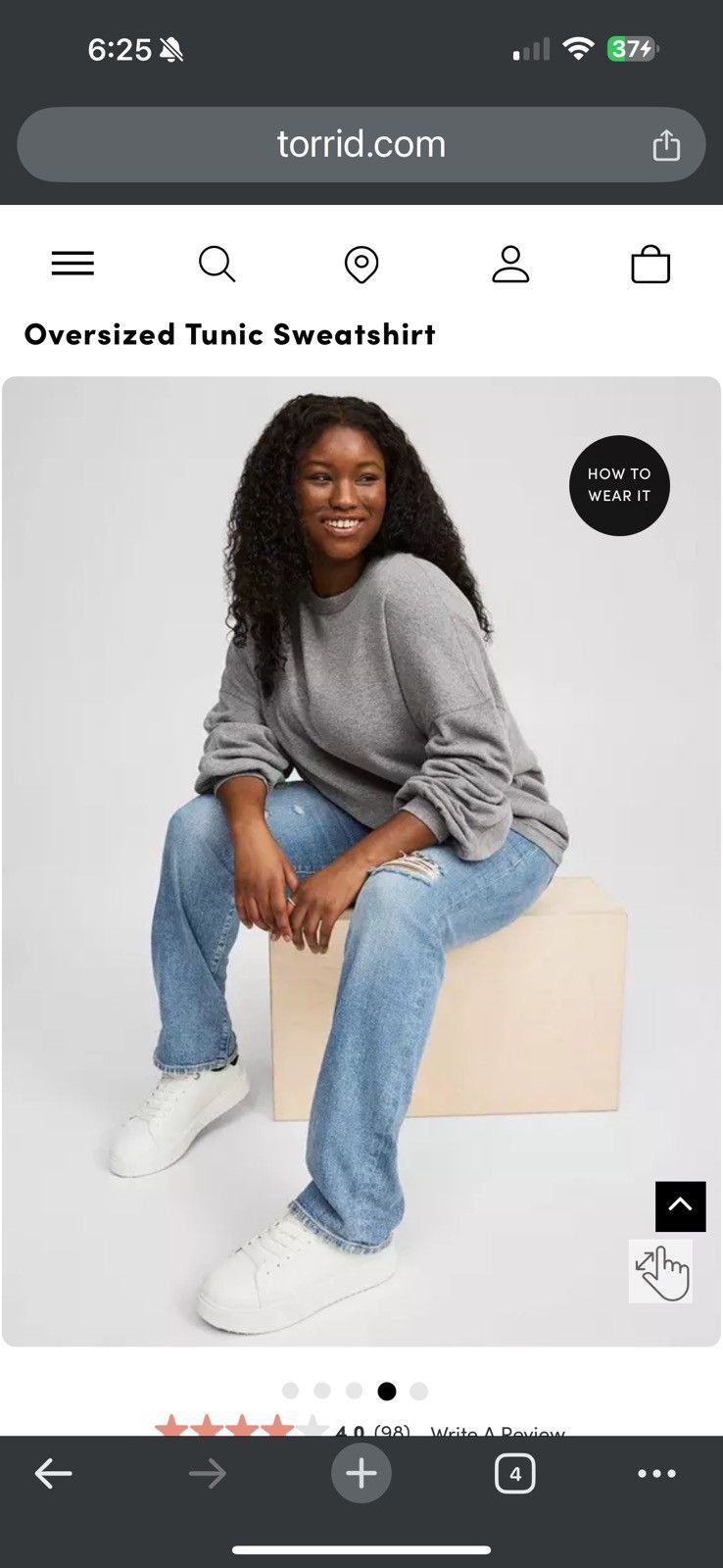 Torrid Oversized Tunic Sweatshirt Size 4XL / US 24-26 - 2 Thumbnail