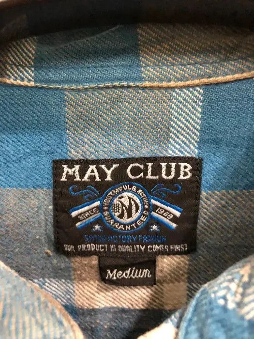 Flannel × Vintage Vintage May Club Plaid Tartan Flannel Shirt 👕 Size US M / EU 48-50 / 2 - 3 Thumbnail