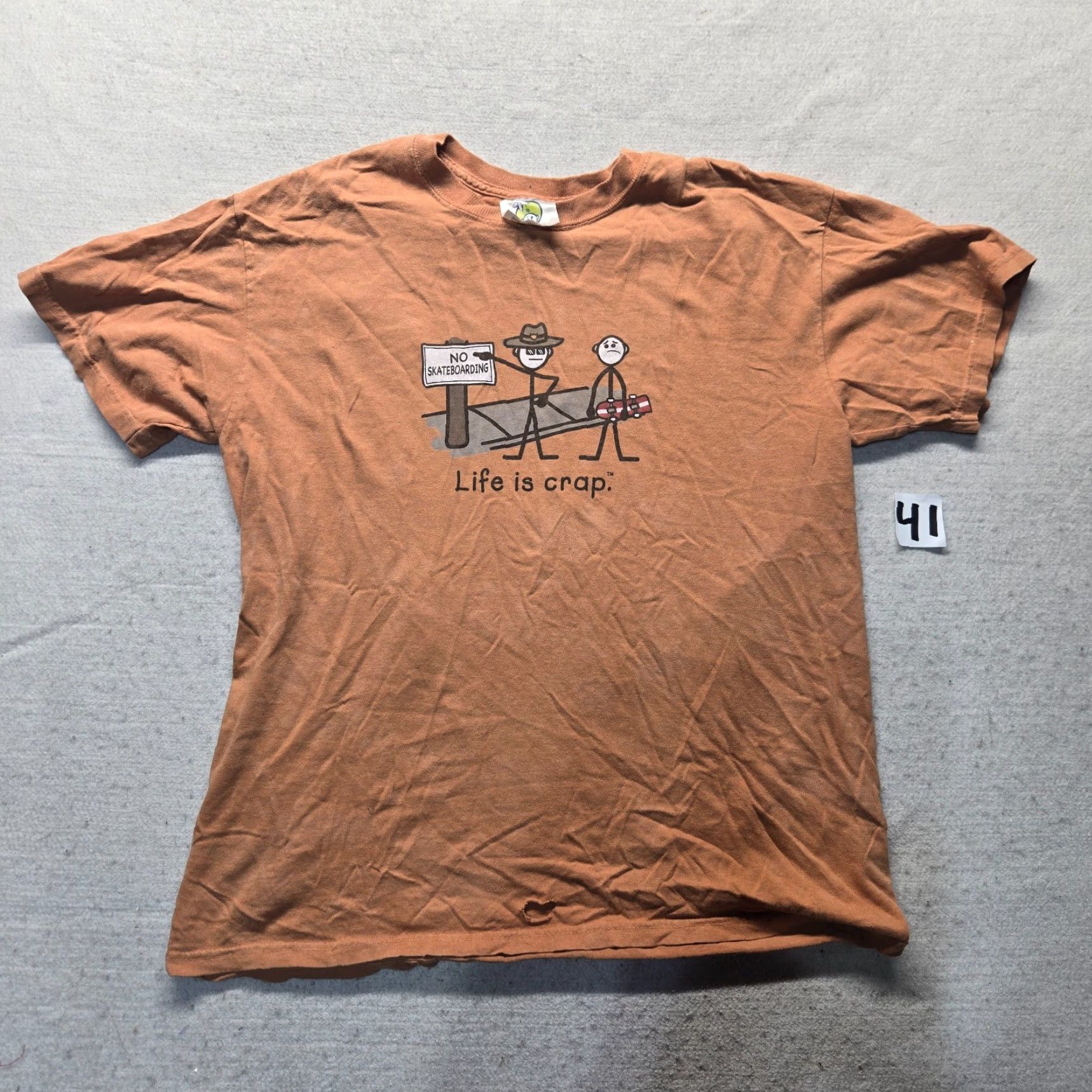 Alife LIFE IS CRAP Shirt Mens Orange Size M Medium Crew Neck T-Shirt 100% Cotton Men’s Clothing Graphic Motorcycles Vintage Style? Size US M / EU 48-50 / 2 - 2 Thumbnail