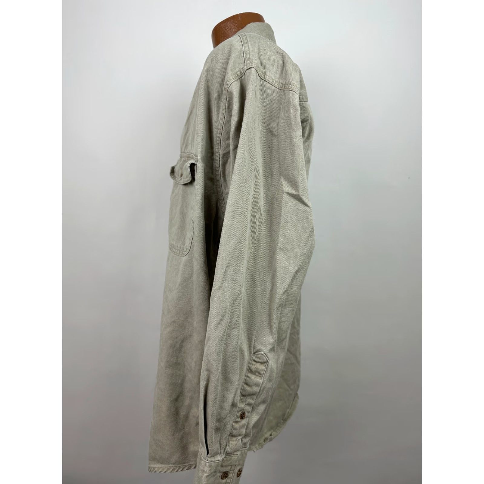 Vintage VINTAGE St. John's Bay Shirt Men L Oversized Button-Up Twill Beige 90s Pigment Dyed Midweight Casual Size US L / EU 52-54 / 3 - 5 Thumbnail