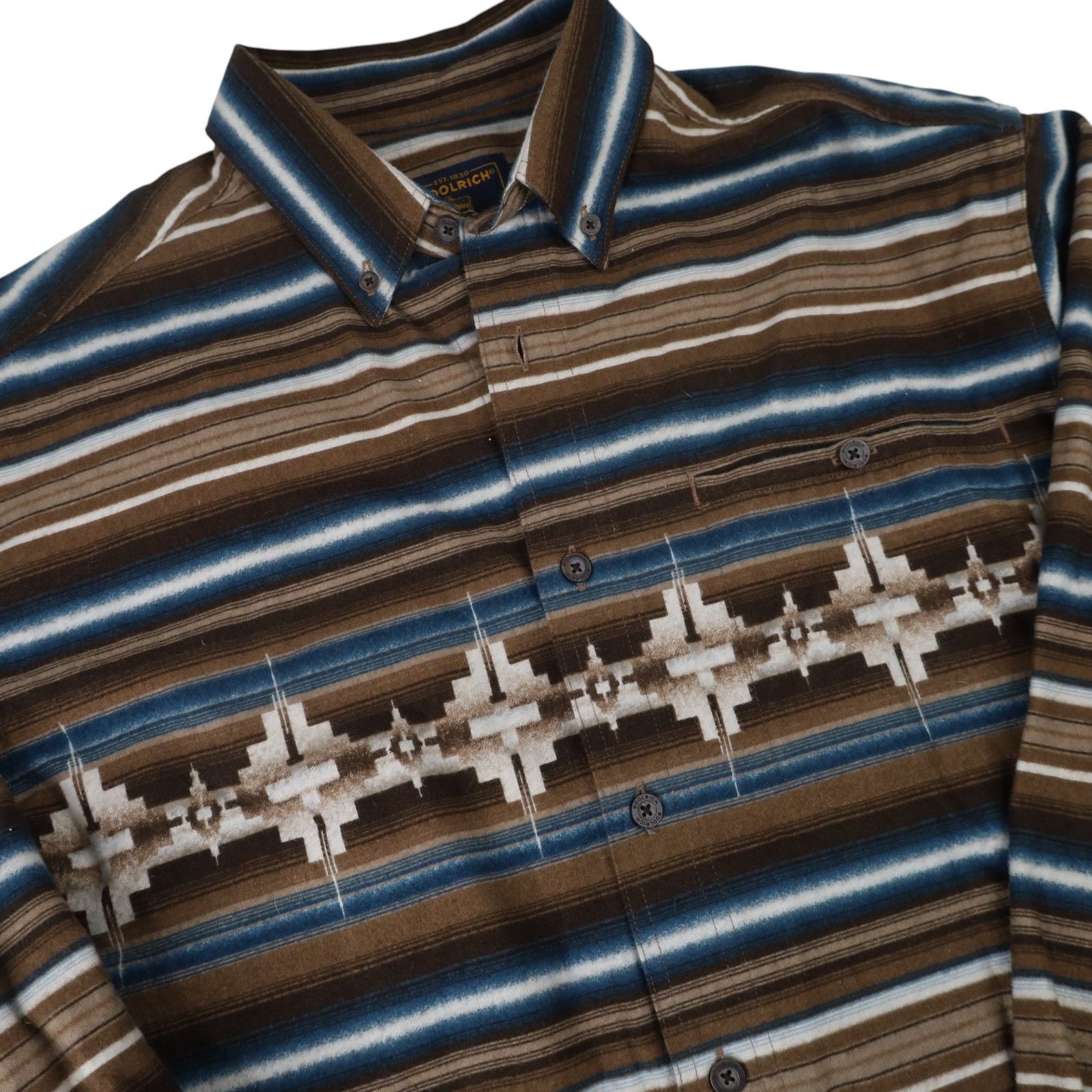 Vintage × Woolrich Woolen Mills Vintage Woolrich Aztec Design Thick Flannel Shirt Size US L / EU 52-54 / 3 - 4 Thumbnail