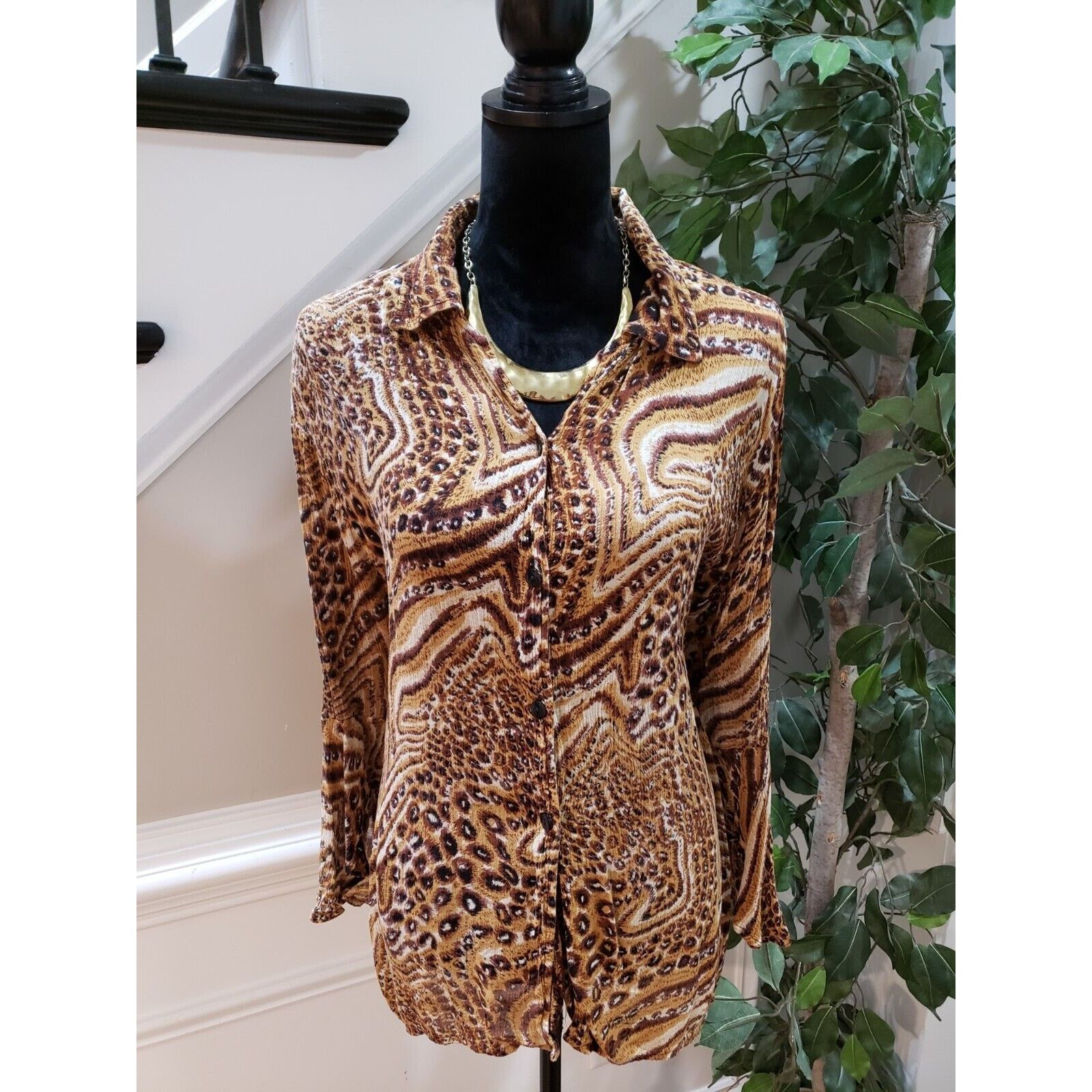 Other MPH Collection Collared Long Sleeve Button Down Shirt 2X Size XXL / US 16-18 / IT 52-54 - 1 Thumbnail