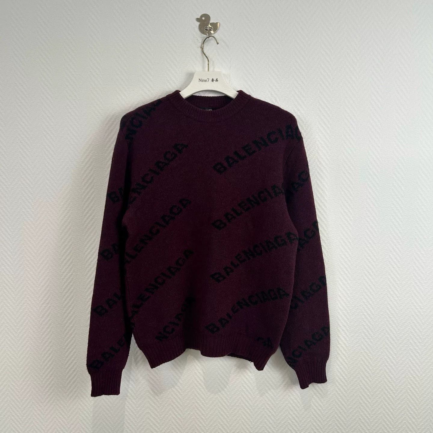 Balenciaga Balenciaga Logo Printed Knit Sweater Size US S / EU 44-46 / 1 - 1 Thumbnail