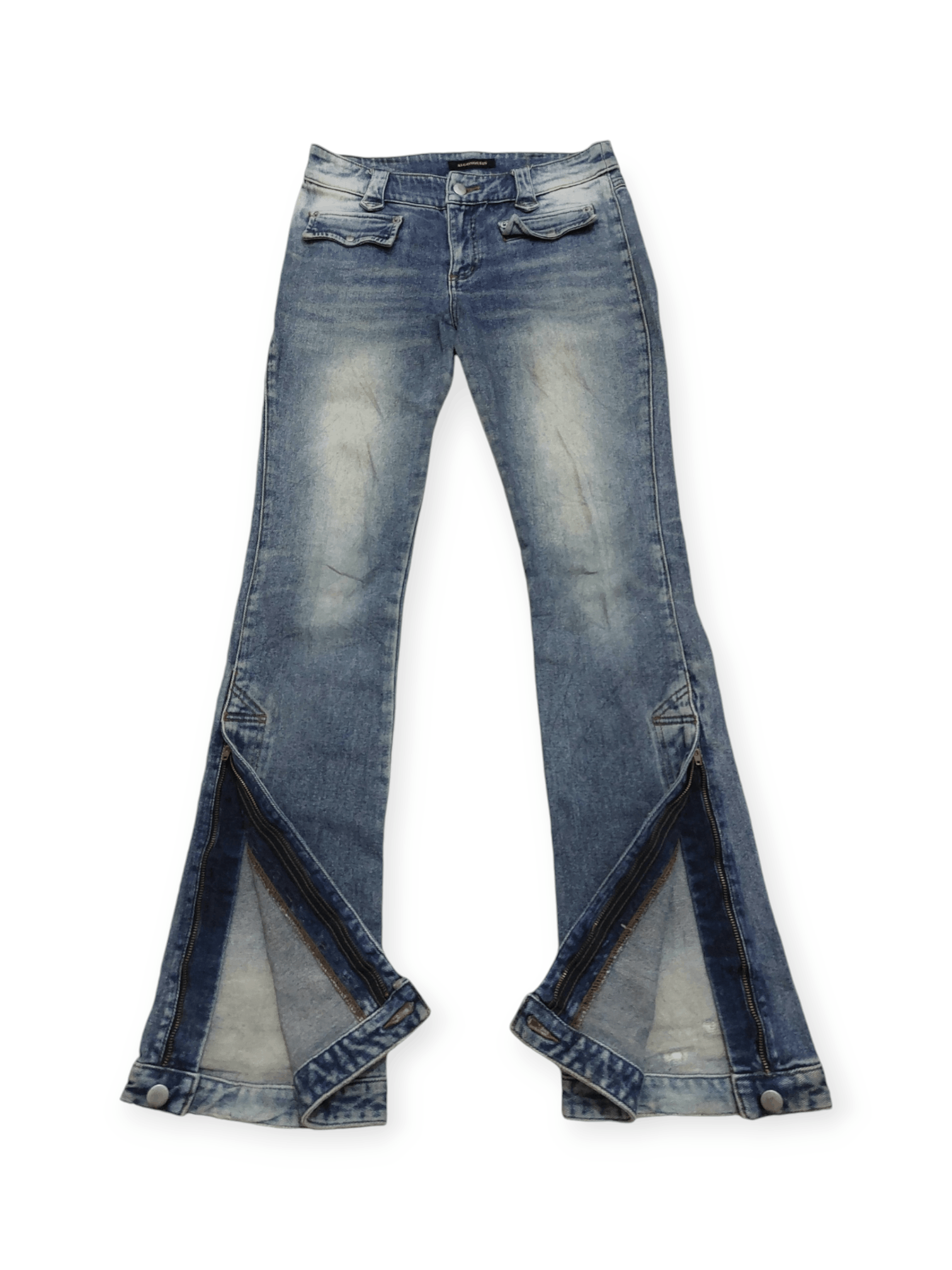 Designer × Japanese Brand Algonquins Wide Leg Zipper Low Rise Unisex PantsDenim Size US 30 / EU 46 - 1 Thumbnail