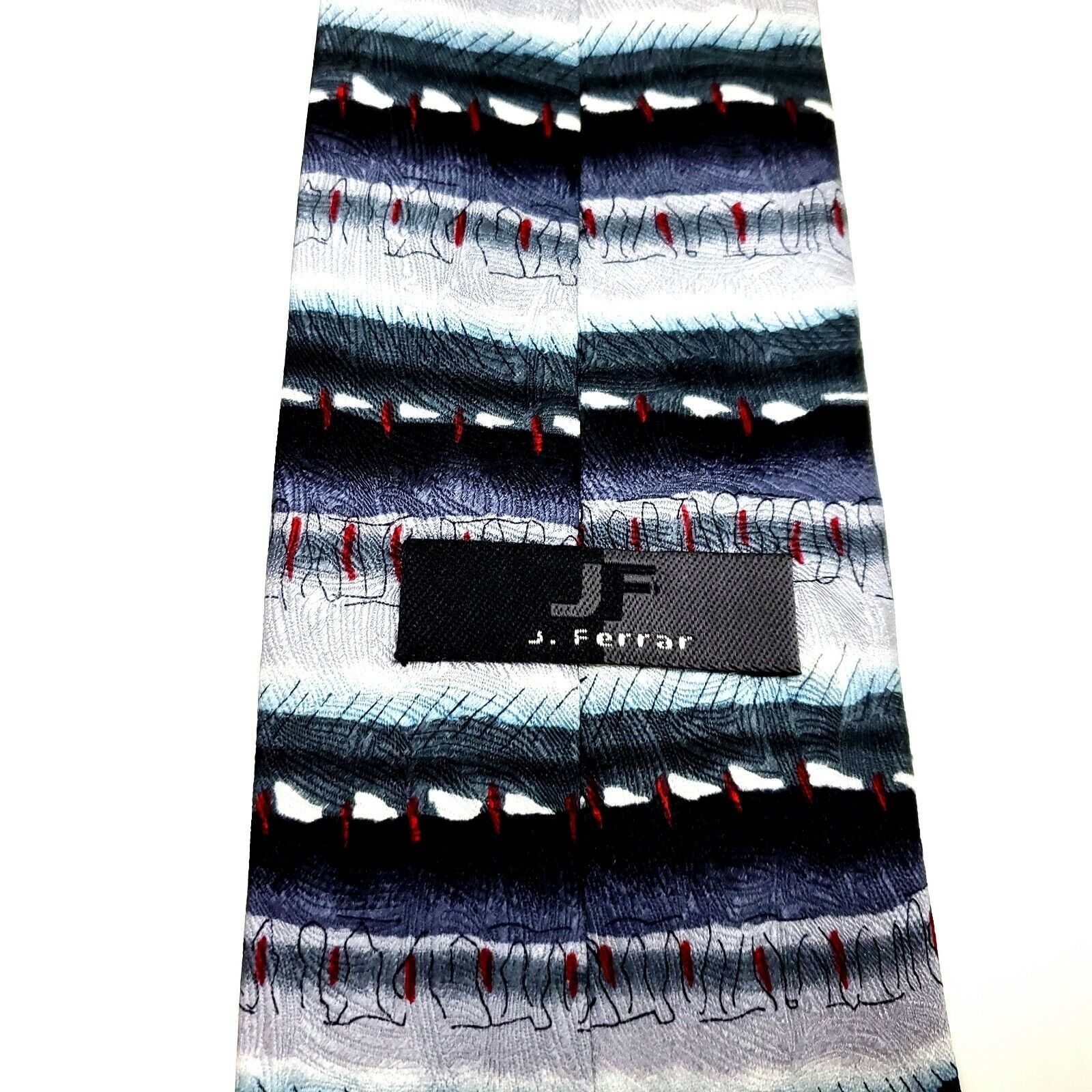 J Ferrar J Ferrar Silk Tie Abstract Silver Wide Print Size ONE SIZE - 3 Thumbnail