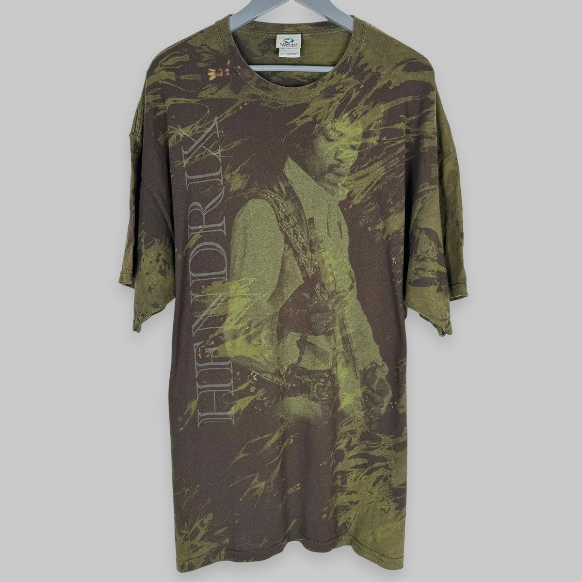 Liquid Blue Vintage Jimi Hendrix Liquid Blue Bleached Dyed Euro T Shirt Size US XXL / EU 58 / 5 - 1 Thumbnail
