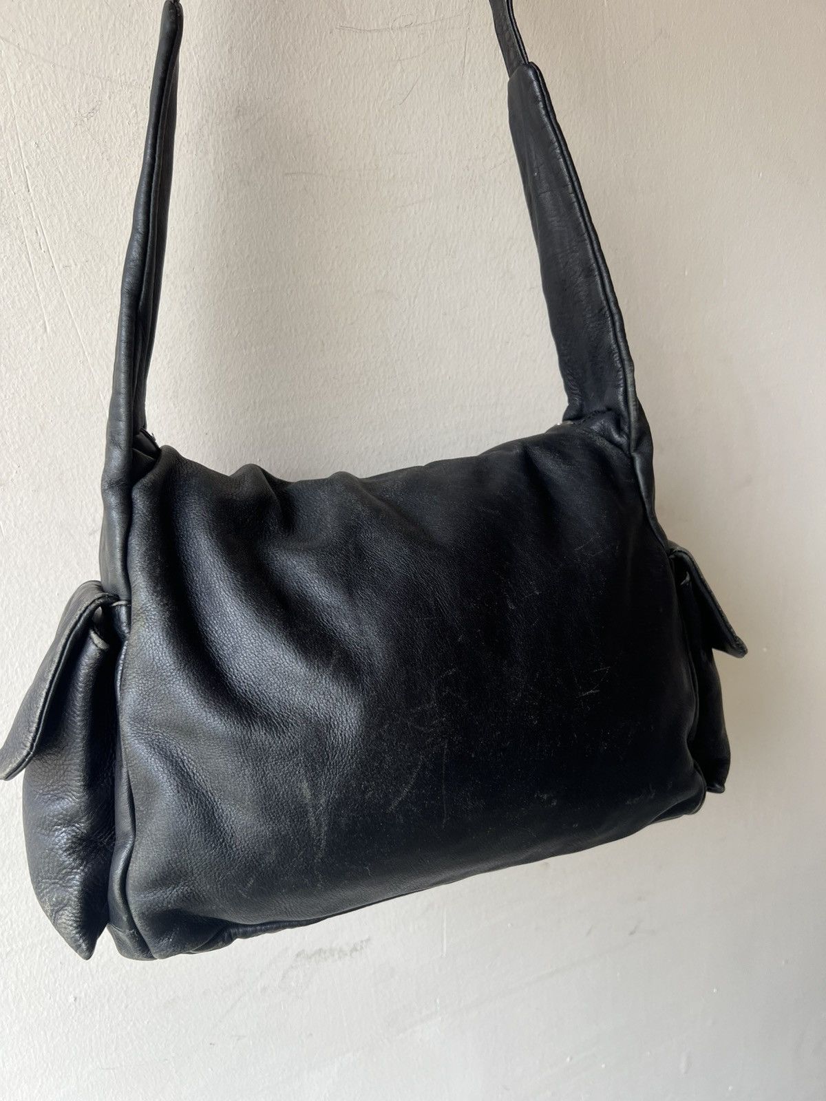 Leather Vintage ROSSI Florence Italy Faded Patina Cargo Sling Bag Size ONE SIZE - 22 Thumbnail