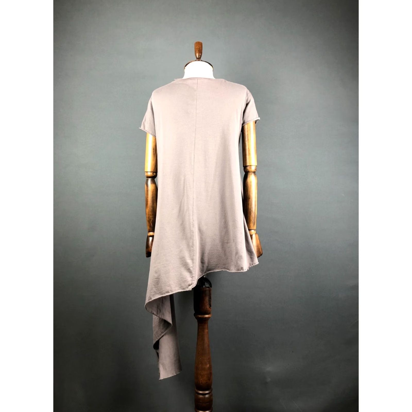 Vintage Studio B3 Women's Blouse Size EU 32/US 32 Brown Cotton Short Sleeve Layered Asymmetric Tourniquet? (Remove) Size XXS / US 00 / IT 34 - 3 Thumbnail