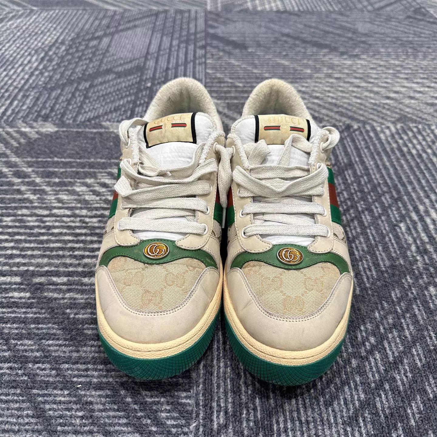 Gucci Gucci Screener Green Enamel Toe Dirty Sneaker 43 99 New Size US 10 / EU 43 - 2 Thumbnail