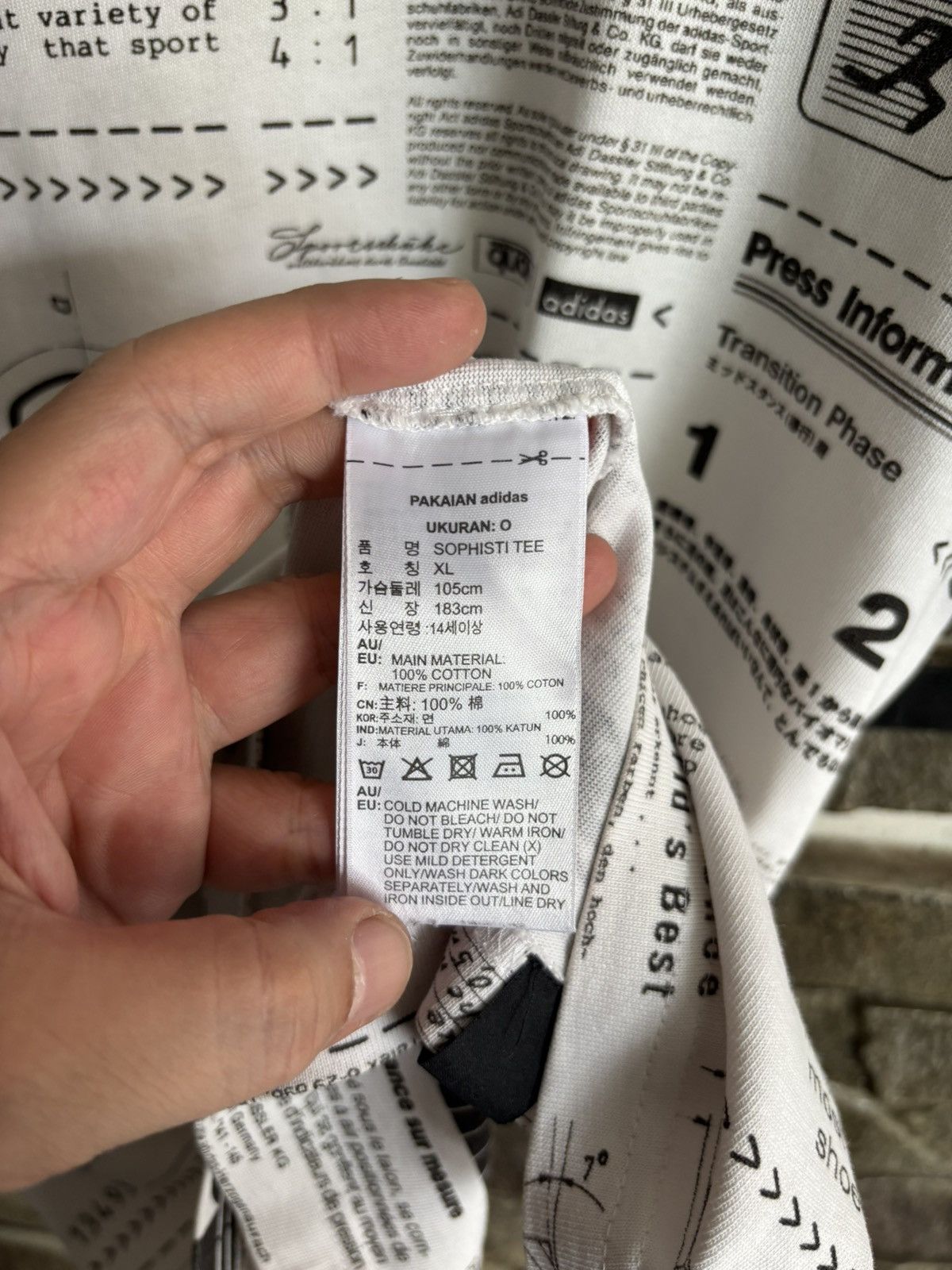 Adidas Rare ! Adidas Sophisti Tee Newspaper All Over Printed Size US L / EU 52-54 / 3 - 6 Thumbnail