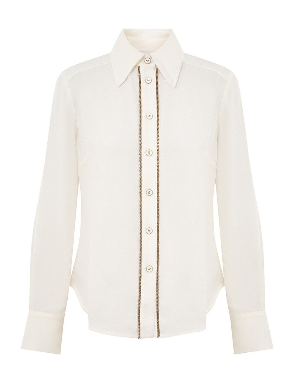 Zimmermann oc11z0825 Chain Blouse in Cream Size L / US 10 / IT 46 - 1 Thumbnail