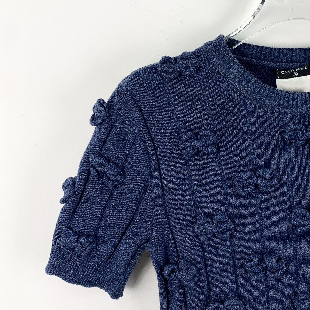 Chanel Chanel navy blue three-dimensional bow embellished jumper Size XS / US 0-2 / IT 36-38 - 3 Thumbnail