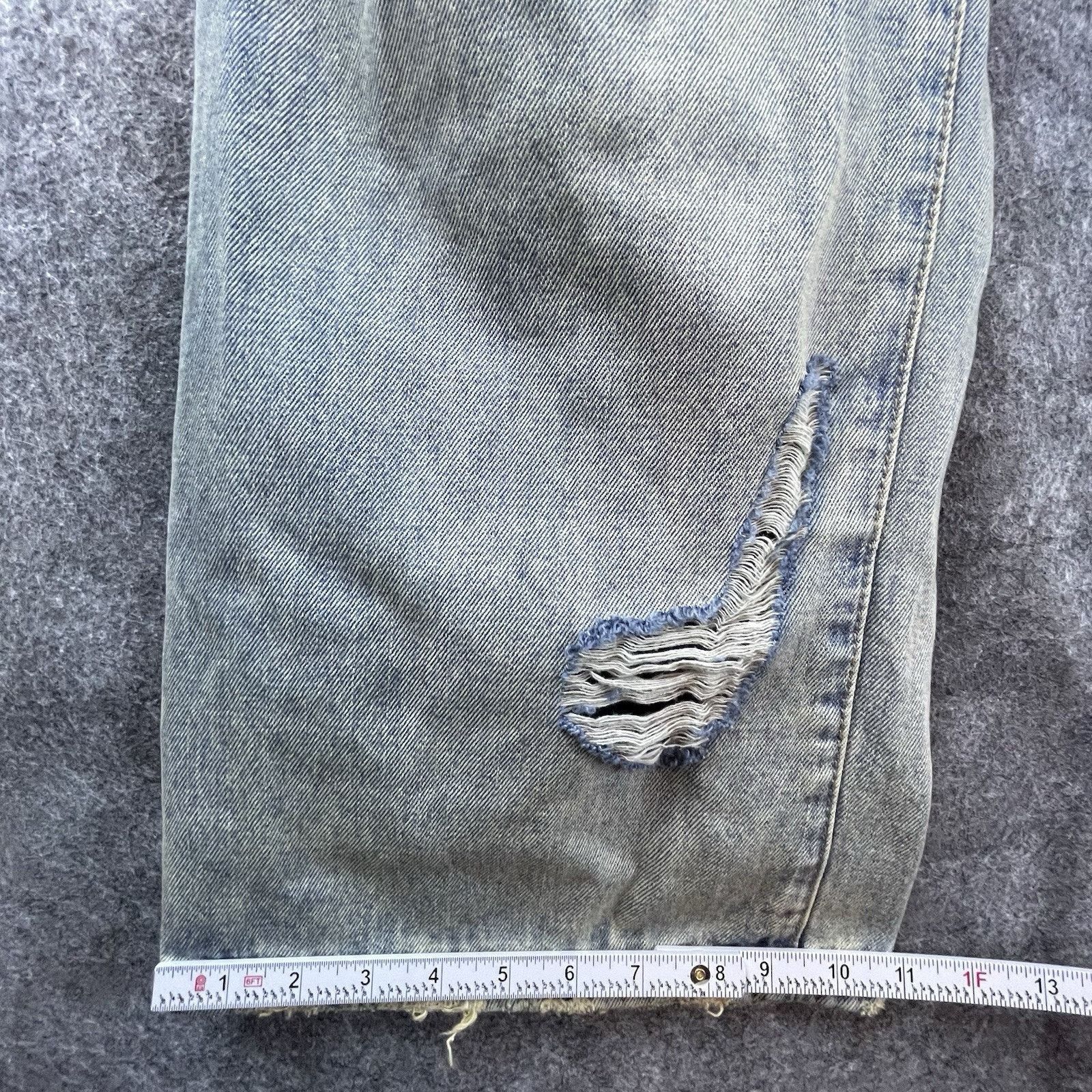 MNML MNML Jeans Mens 40 Straight Thrashed Button Fly Destroyed Size US 40 / EU 56 - 8 Thumbnail