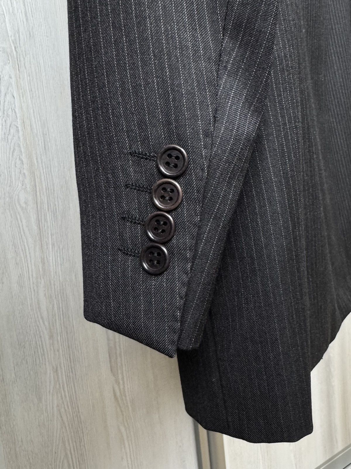 Lanvin Lanvin Classique Dark Gray Striped Wool 3 Button Vented Suit Size 42R - 7 Thumbnail