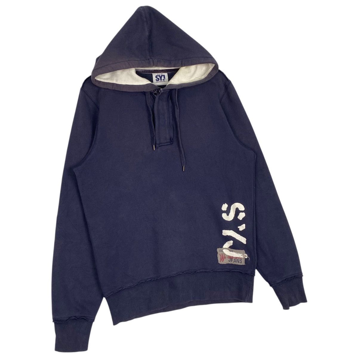 Designer × Vintage Vintage SYJ Hoodie Printed Sweater Navy Blue Size US S / EU 44-46 / 1 - 3 Thumbnail