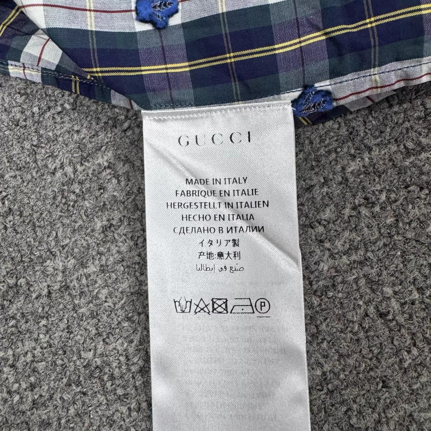Gucci Gucci Navy Check Double G L/S Shirt 41/16 99New Size US L / EU 52-54 / 3 - 6 Thumbnail