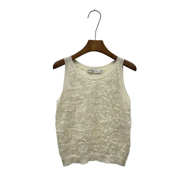 Dior Dior Off-White Sheer Wool Women's T-Shirt 0089 Size ONE SIZE - 1 Thumbnail