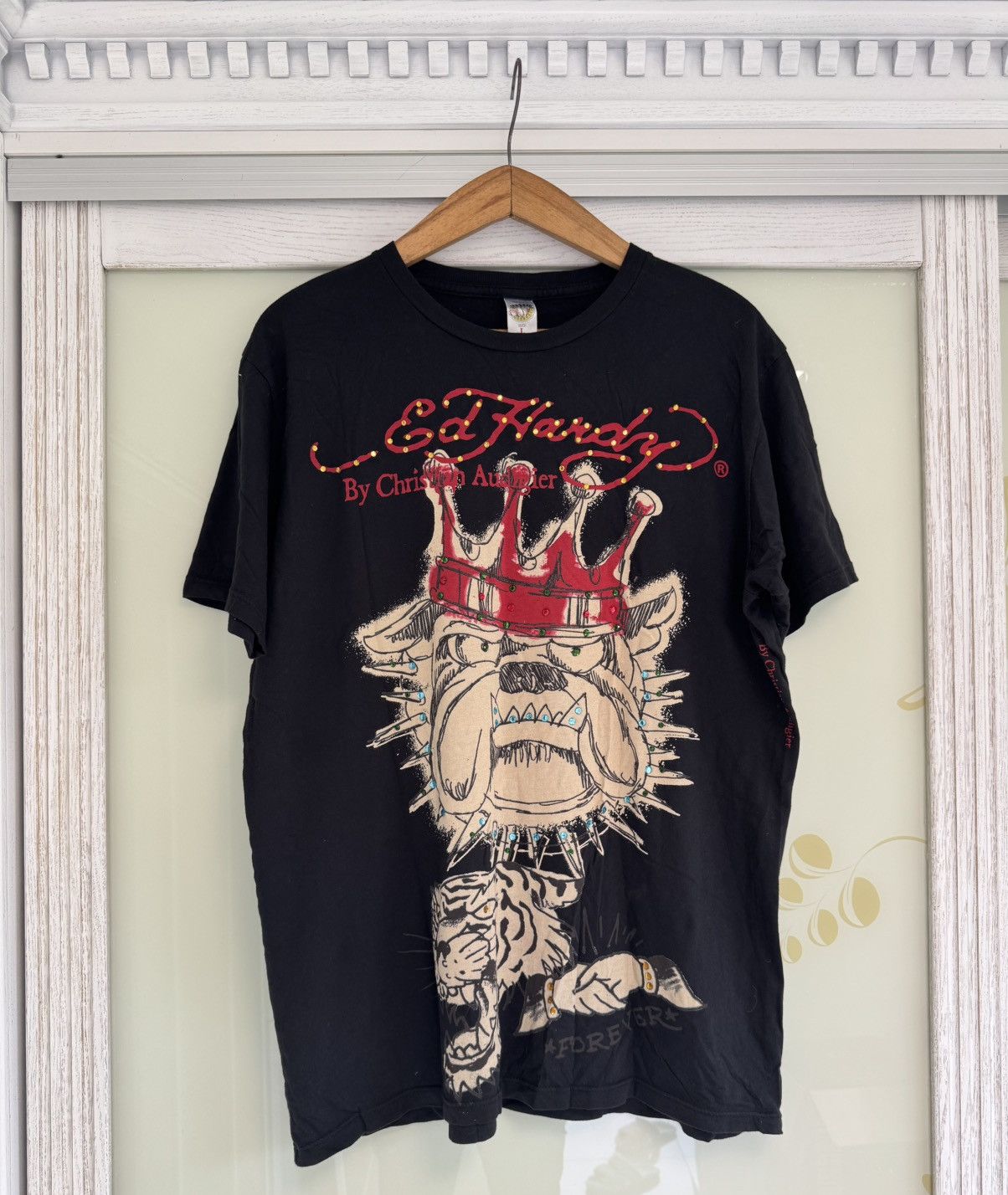 Ed Hardy Ed Hardy by Christian Audigier Y2K Bulldog Tattoo AOP Tee Size US L / EU 52-54 / 3 - 1 Thumbnail