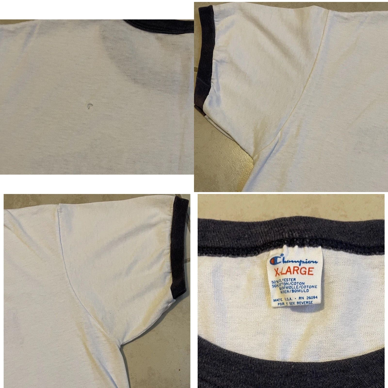 Champion VINTAGE Champion Metropolitan State College Faded Ringer Shirt M White United States 80s 90s Grunge Vintage Sports University USA College Shirt Mens Size US M / EU 48-50 / 2 - 9 Thumbnail