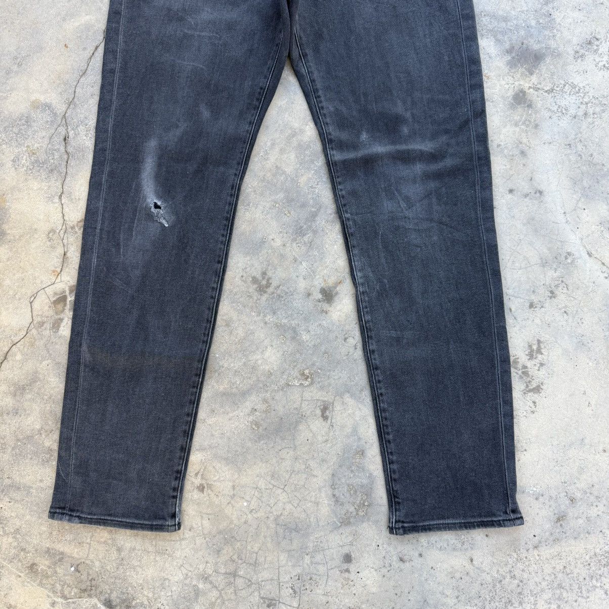 VINTAGE JAPANESE SKINNY FADED BLACK JEAN DENIM PANTS