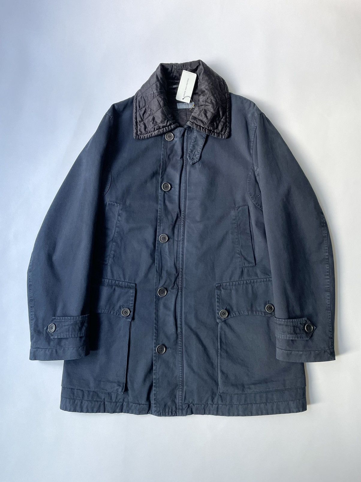 Dries Van Noten Quilted Collar Blue Utility Parka Size US L / EU 52-54 / 3 - 2 Thumbnail