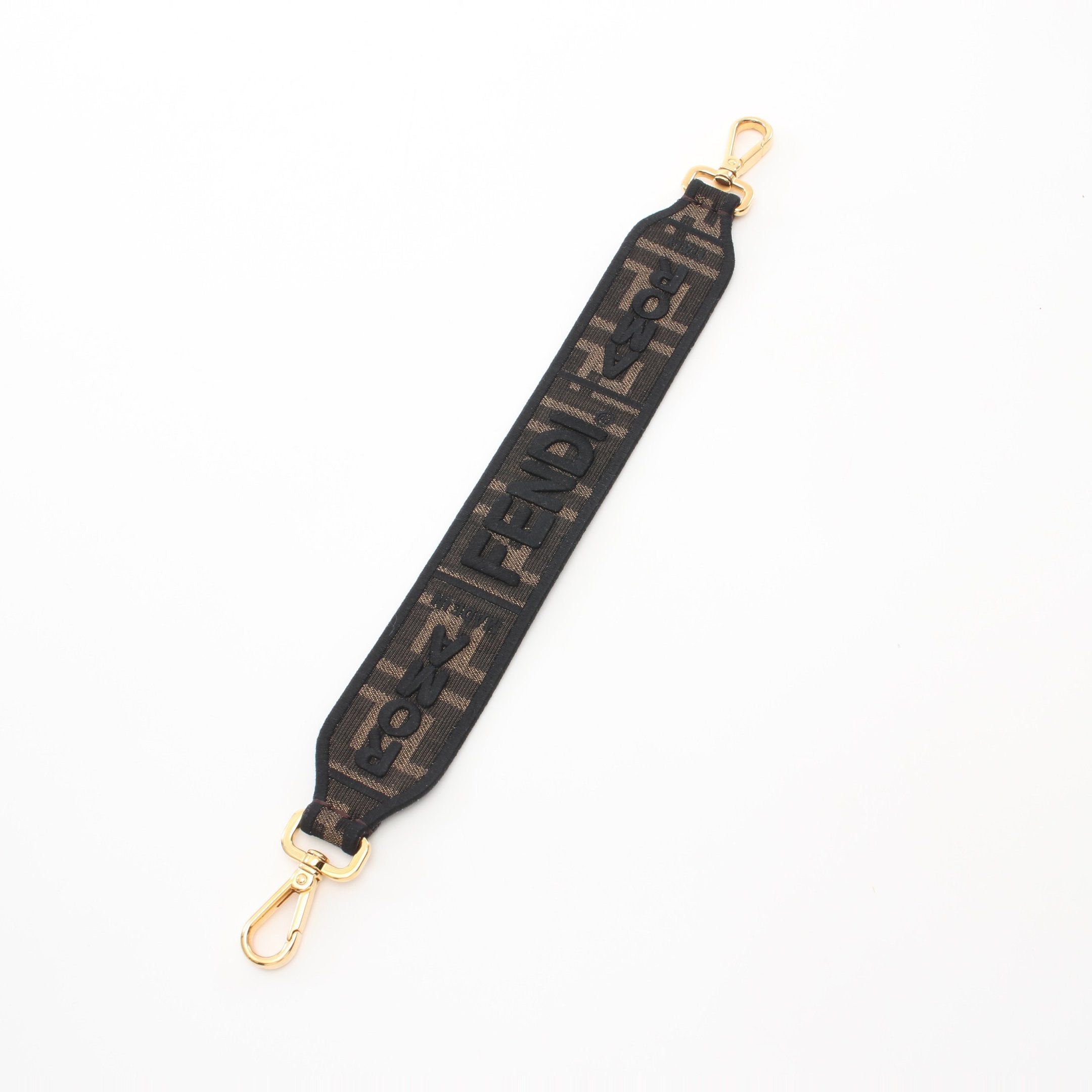 image of Fendi Strap You Mini Zucca Hand Strap Canvas Beige Black, Women's