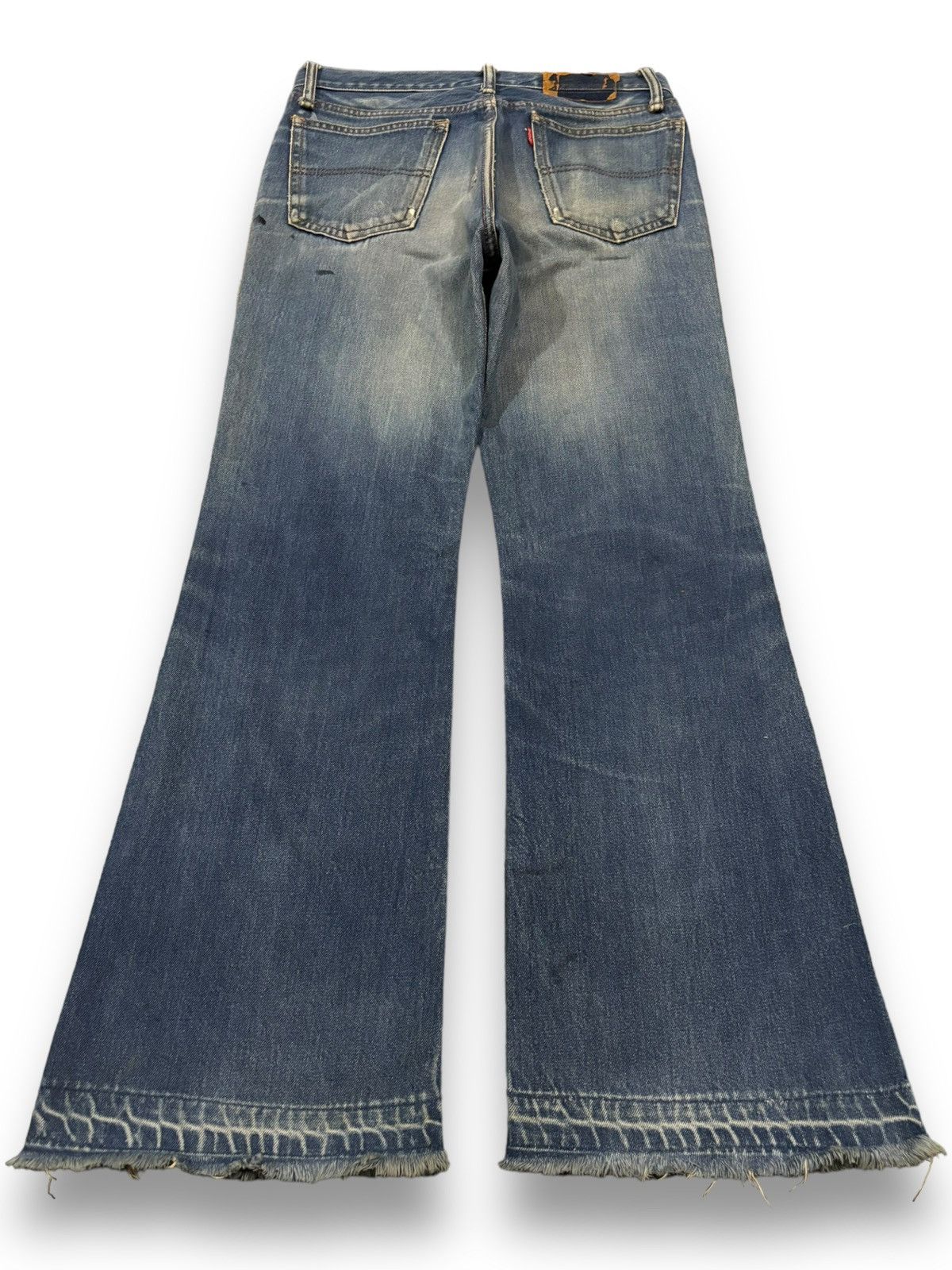 Big John Vintage 90s Japanese Brand Mud Wash Flare Bell Bottom Jeans Size US 30 / EU 46 - 2 Thumbnail