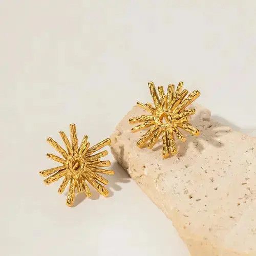 Art x Jewelry Sunbust Earrings 1Pairs in Gold, Men's
