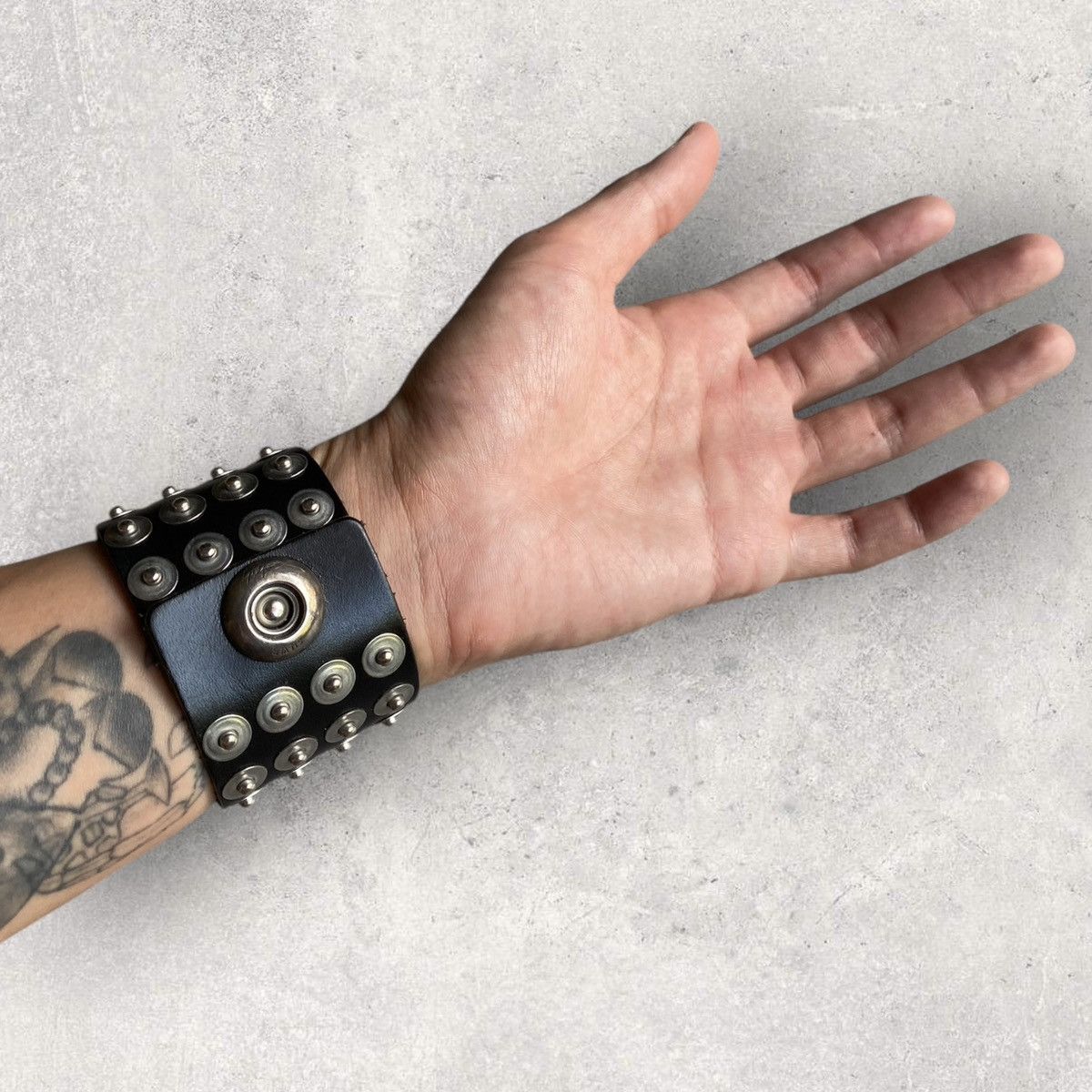 Yohji Yamamoto 92.5 Silver Rivet Studded Bracelet Size ONE SIZE - 7 Thumbnail